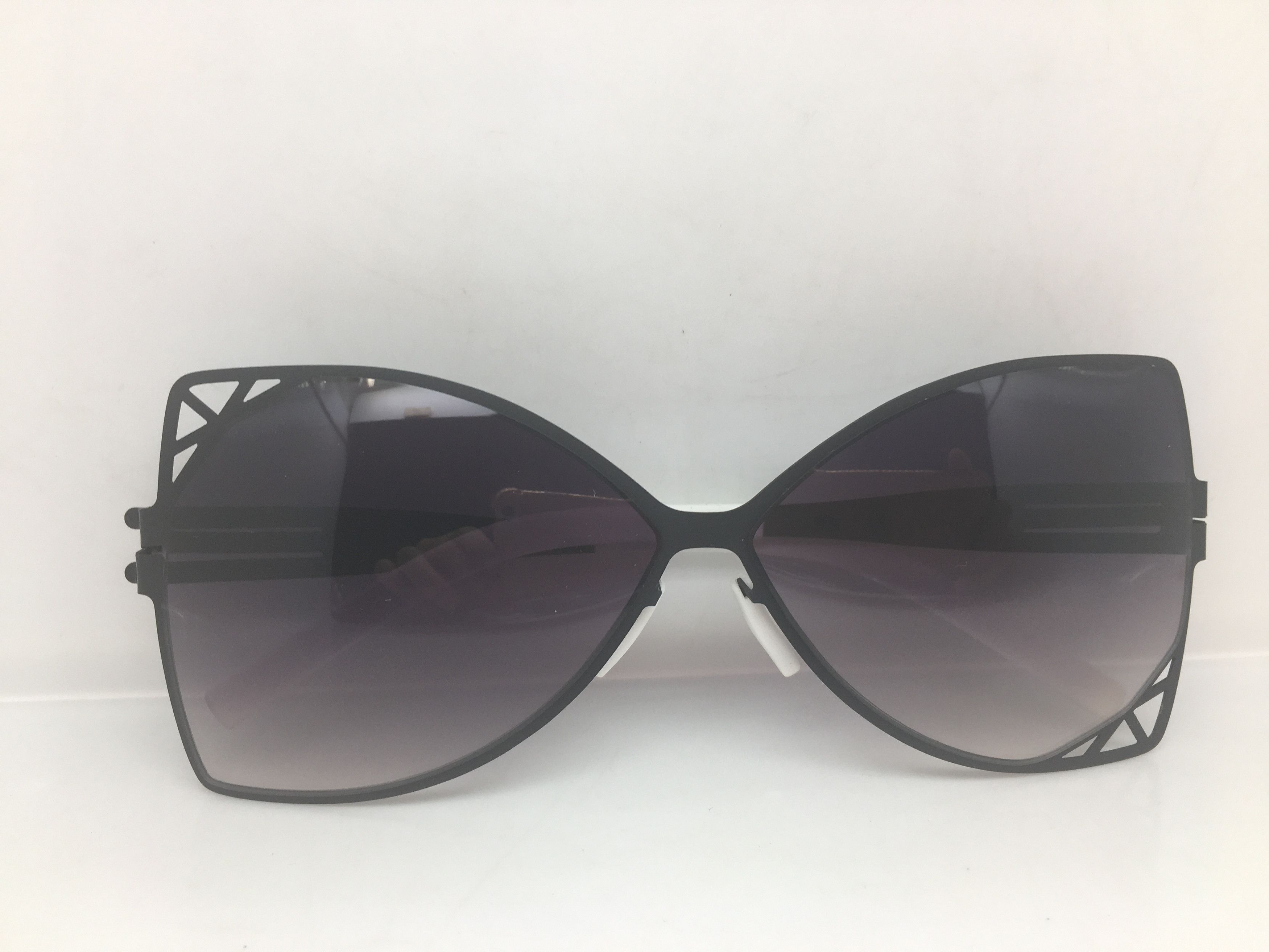 Other Matte Black Alloy Asymmetric Cat Eye Sunglasses Frame Size ONE SIZE - 1 Thumbnail