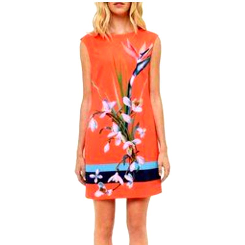image of Ted Baker Daylina Tropical Oasis Dress Size 10 NWOT $275 in Orange, Women's