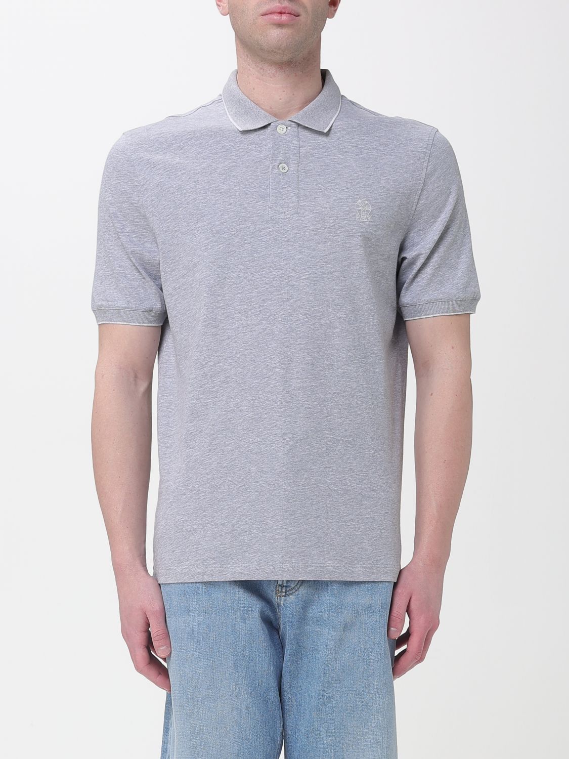 Brunello Cucinelli Brunello Cucinelli Polo Shirt Men Grey Size US M / EU 48-50 / 2 - 1 Thumbnail