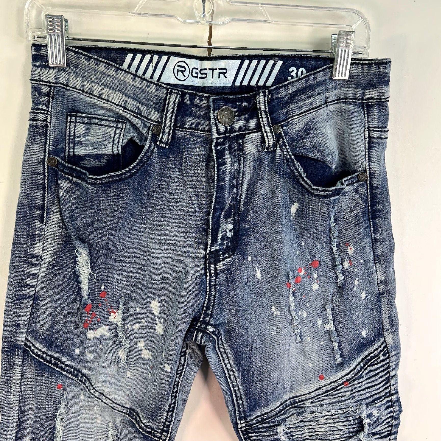 G-Star G-Star Distressed Slim denim Jeans Mens Size 30 Blue 30X30 Size US 30 / EU 46 - 2 Thumbnail