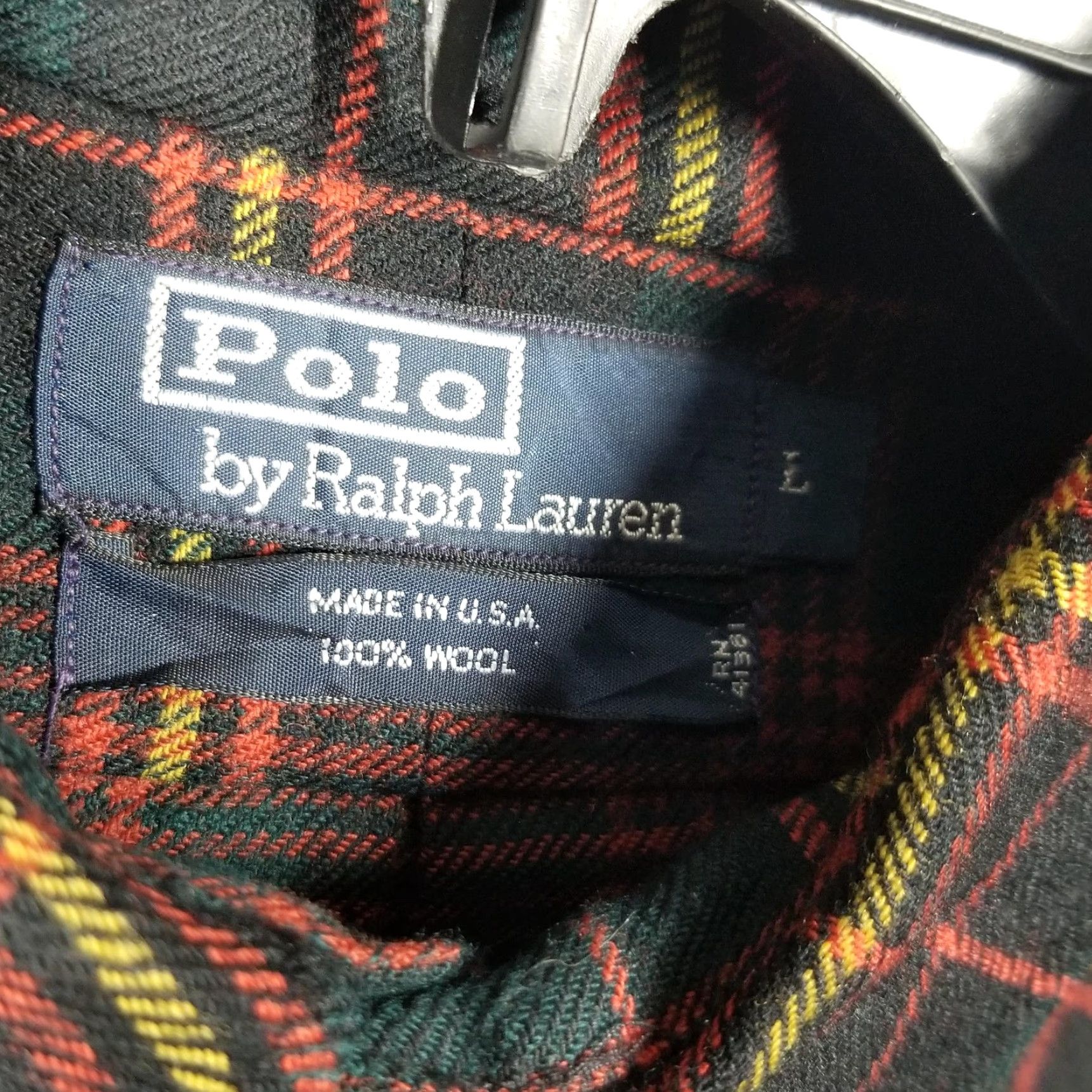 Polo Ralph Lauren VINTAGE Polo Ralph Lauren Flannel Shirt Mens Large Green Red Plaid Wool 90s Size US L / EU 52-54 / 3 - 3 Thumbnail