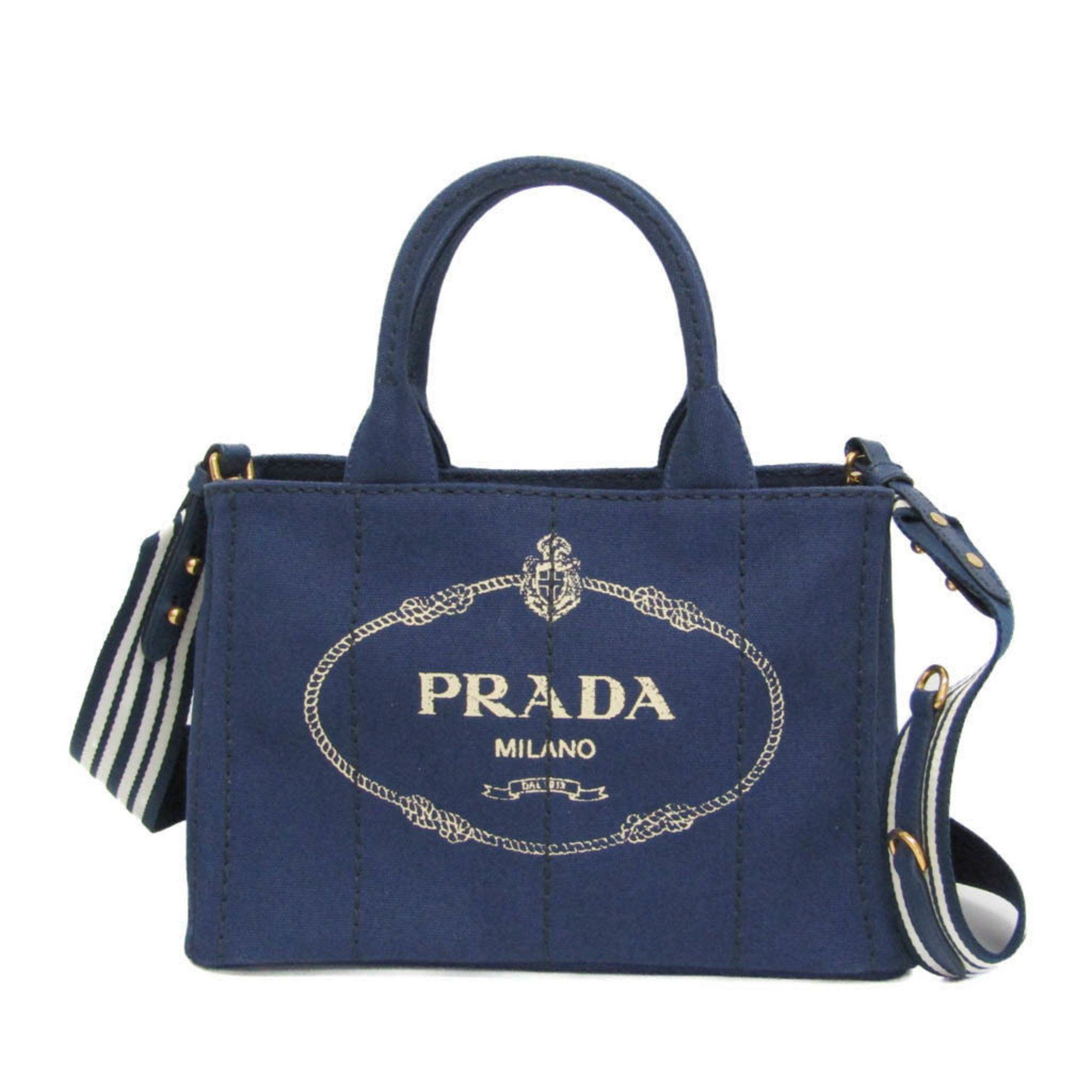 Prada Prada Canapa S Size 1BG439 Women's Canvas Shoulder Bag,Tote Bag Blue Size ONE SIZE - 1 Thumbnail