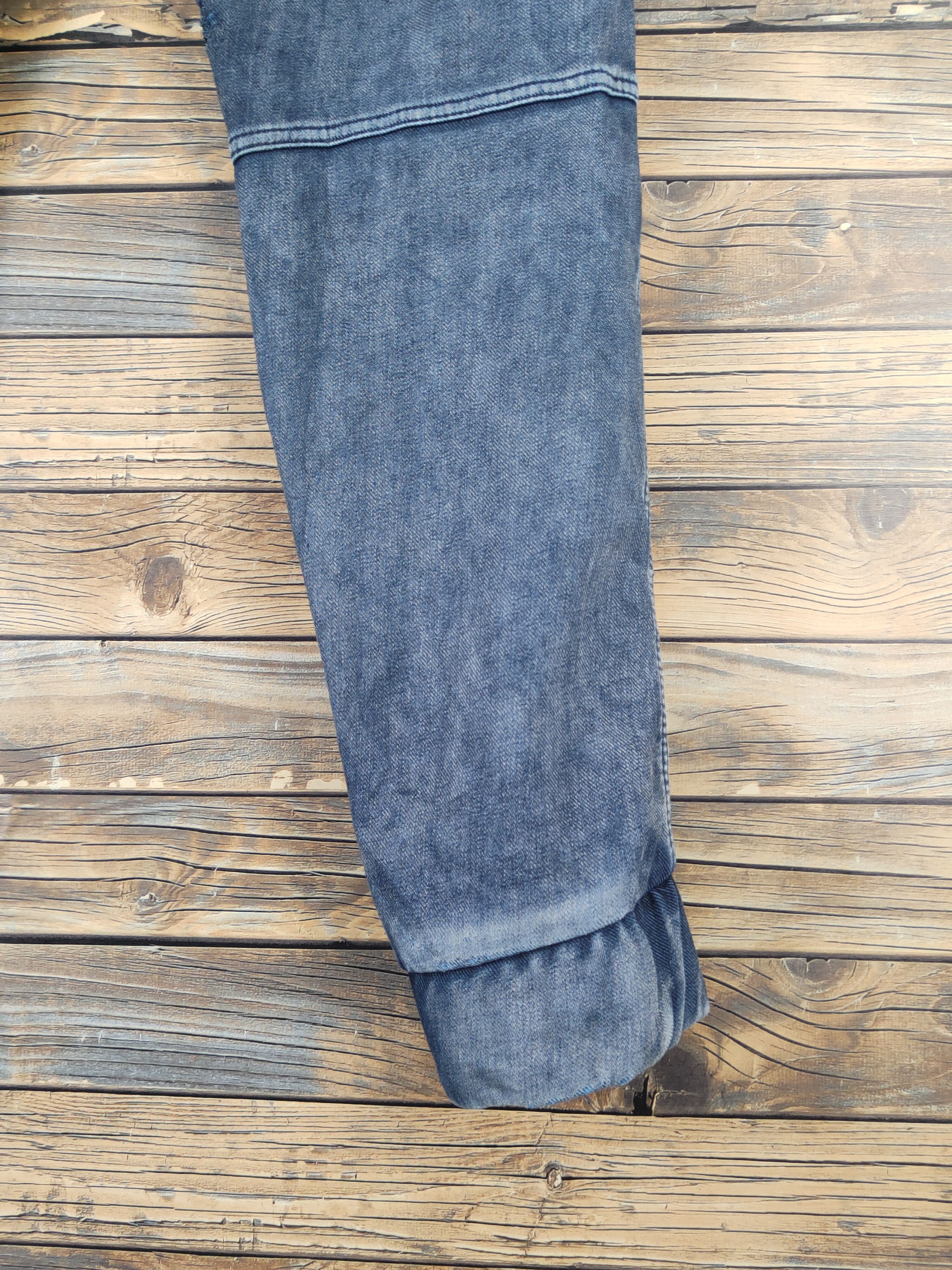 Japanese Brand FieldCore Dark Blue Distressed Ripped Jogger Jeans #W1996 Size US 35 - 19 Thumbnail