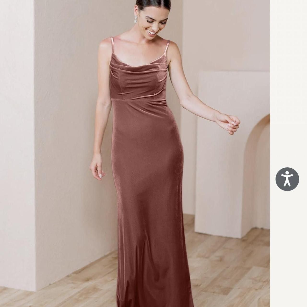 Other Revelry Skye terracotta velour velvet bridesmaids dress Size XXL / US 16-18 / IT 52-54 - 5 Thumbnail
