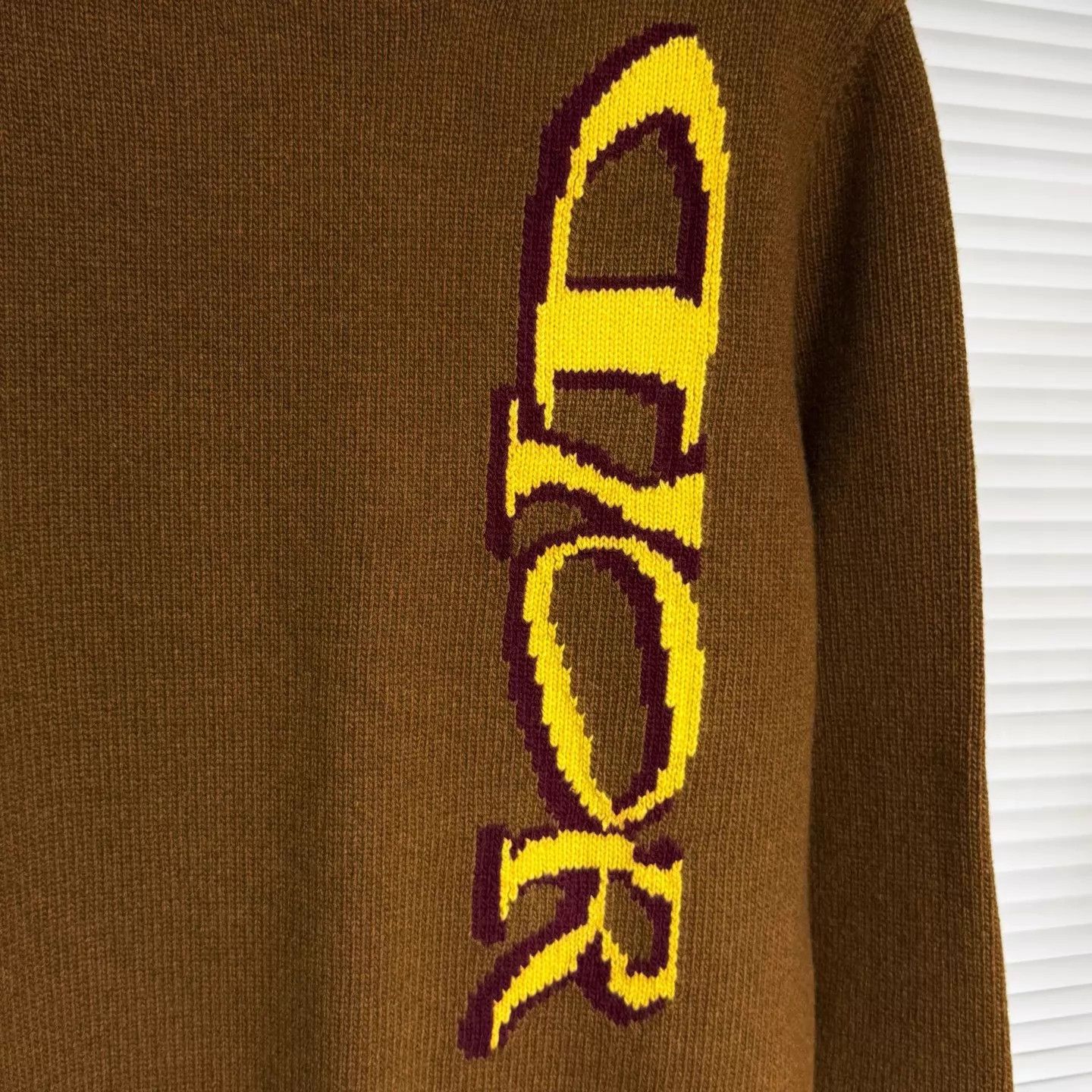 Dior DIOR x LH Knit Sweater Intarsia Wool-Cash Stripe Collar Brown S Size US S / EU 44-46 / 1 - 3 Thumbnail