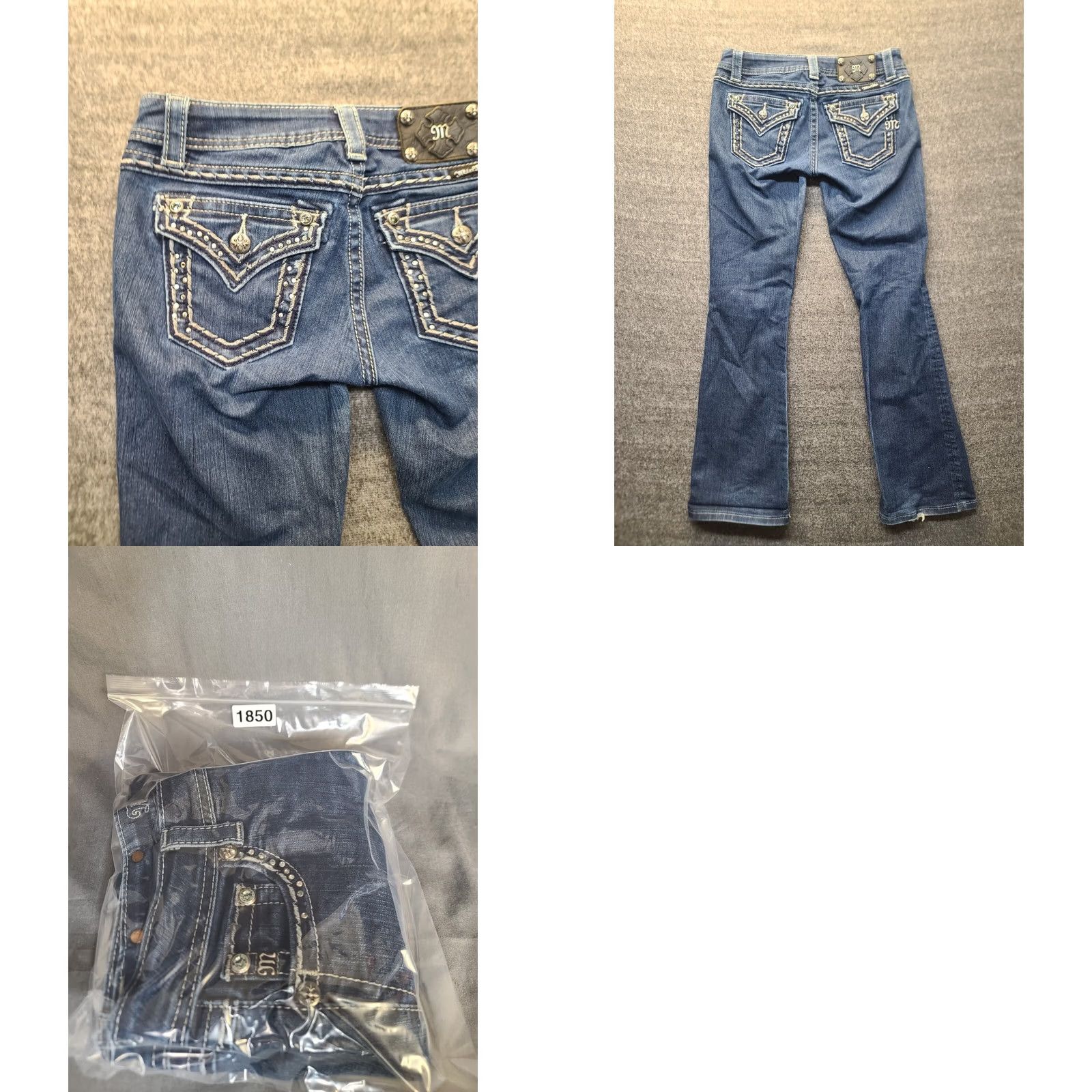 Miss Me Miss Me Jeans Womens 28X30 Regular Bootcut Denim Cotton Spandex Embroidered Rhinestone Cowboycore Western 90s Mens? No, remove Mens. Size 28" / US 6 / IT 42 - 9 Thumbnail