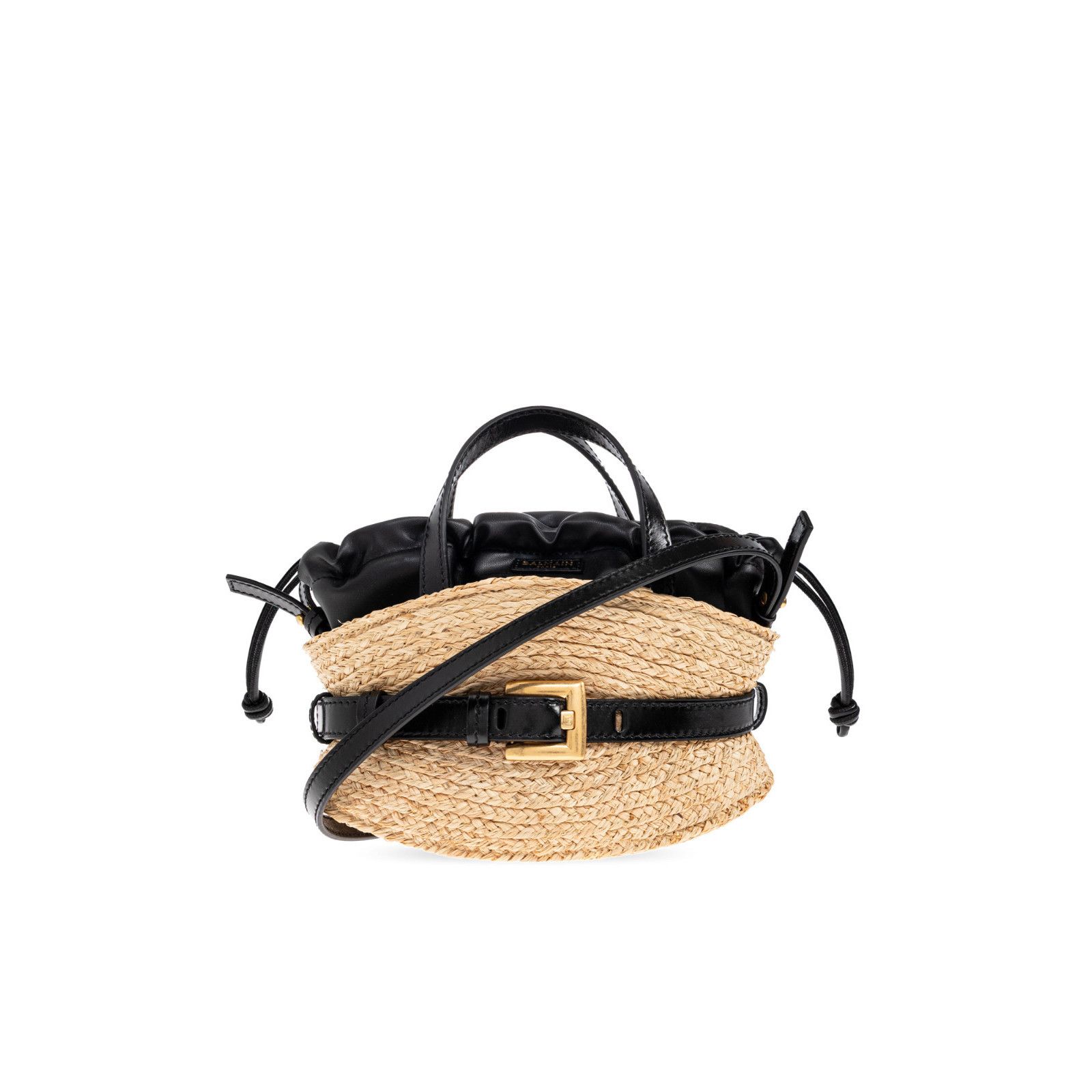 Balmain BALMAIN Mini Shuffle Beige Raffia & Leather New & Authentic Size ONE SIZE - 1 Thumbnail