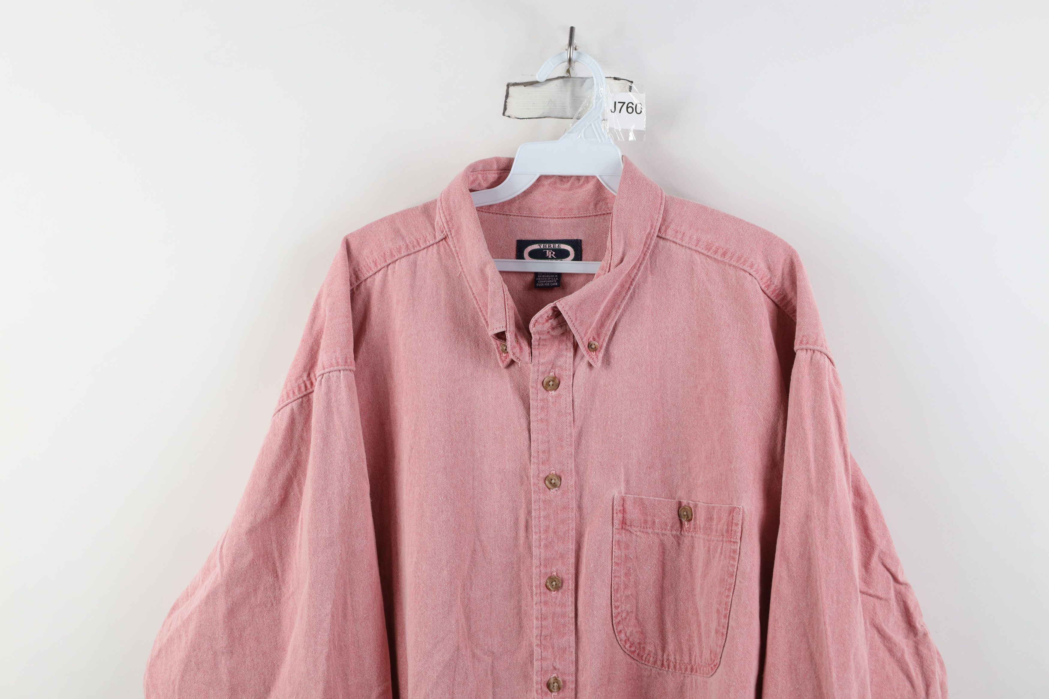Vintage Vintage 90s Streetwear Stonewash Heavyweight Button Shirt Size US XXL / EU 58 / 5 - 2 Thumbnail