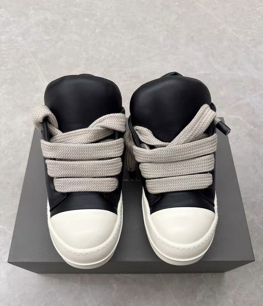 Rick Owens Rick Owens Mainline Fat Lace Low-Top Black & White Size US 7 / IT 37 - 1 Thumbnail