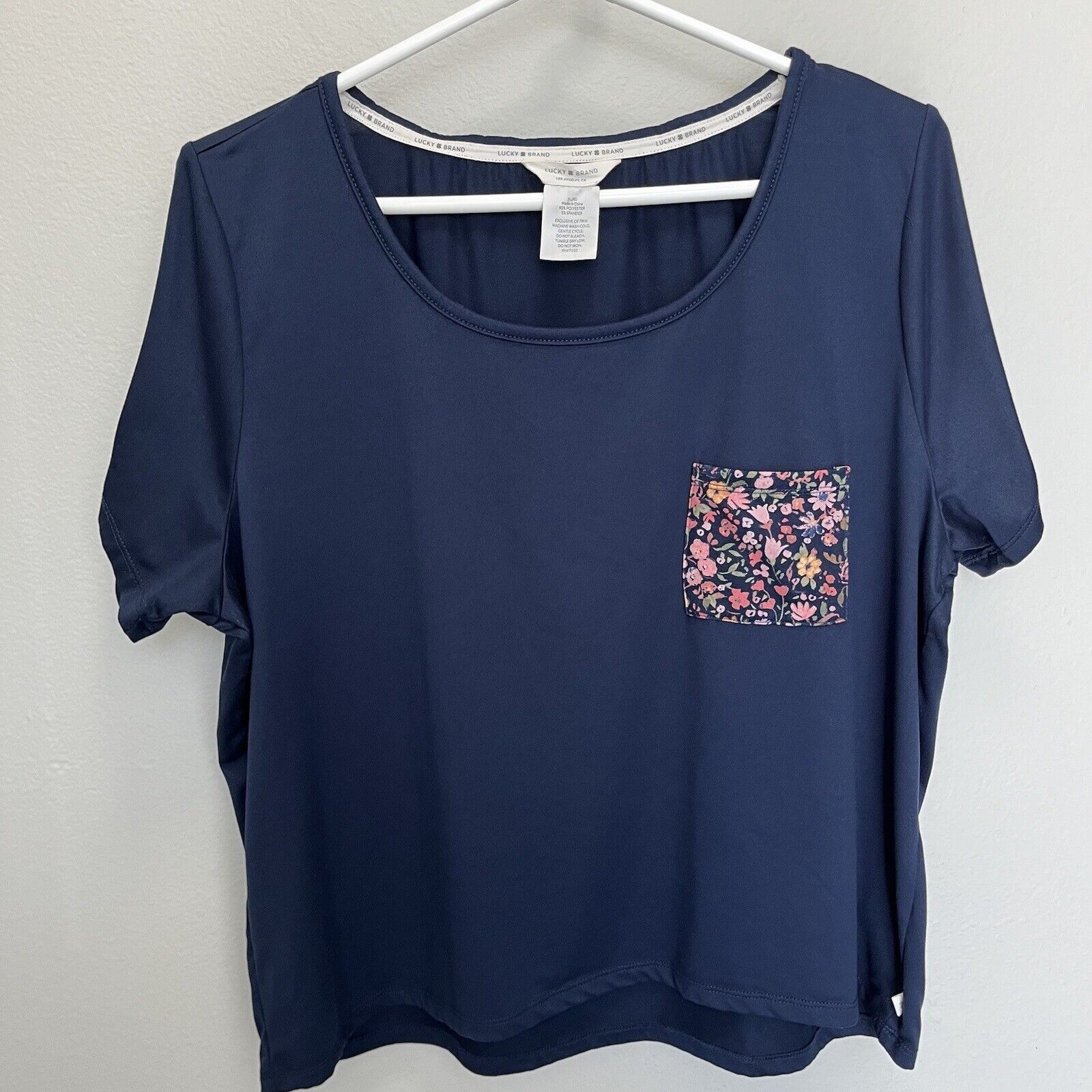 Lucky Brand Lucky Brand | Blue Floral Pocket Sleep Top Short Sleeve XL Size XL / US 12-14 / IT 48-50 - 6 Thumbnail