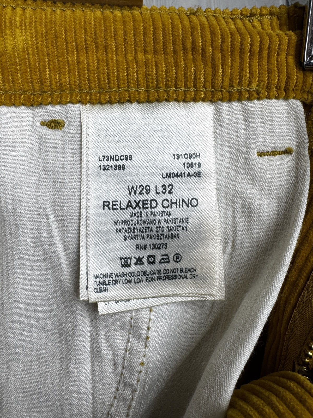 Lee LEE Corduroy Relaxed Chino Nugget Gold Cropped Size US 29 - 10 Thumbnail