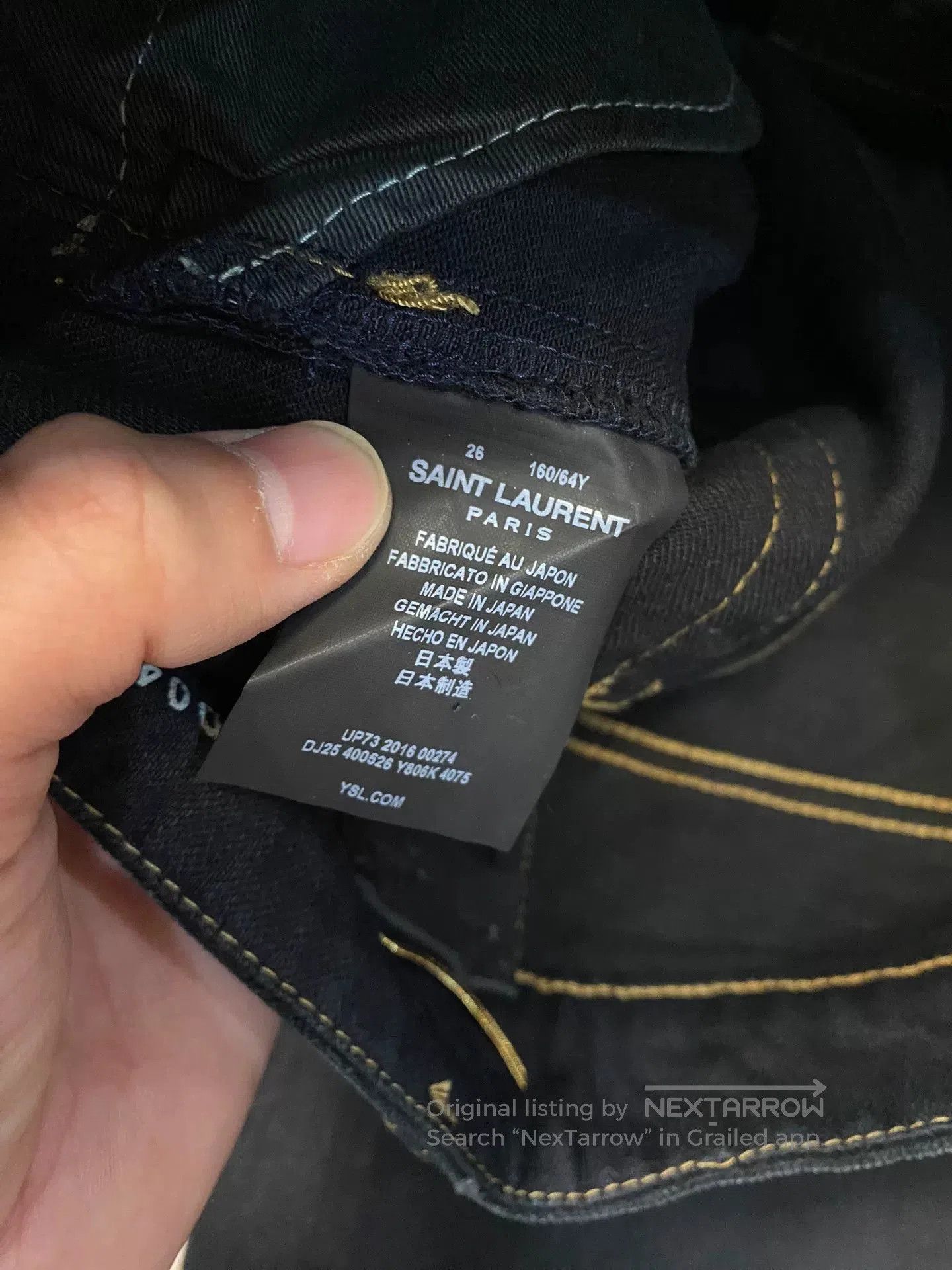 Saint Laurent Paris Saint Laurent Black Distressed Jeans. Size 26" / US 2 / IT 38 - 7 Thumbnail
