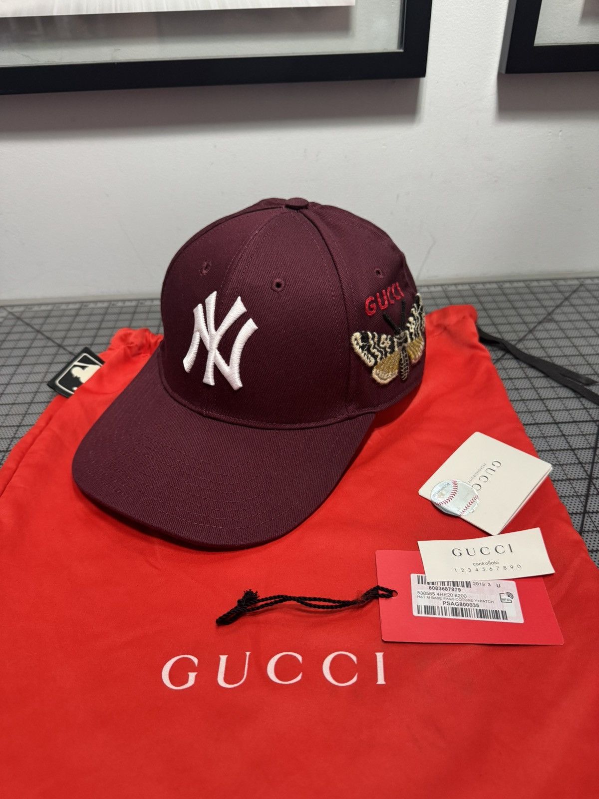 Gucci NY Embroidered Butterfly Hat