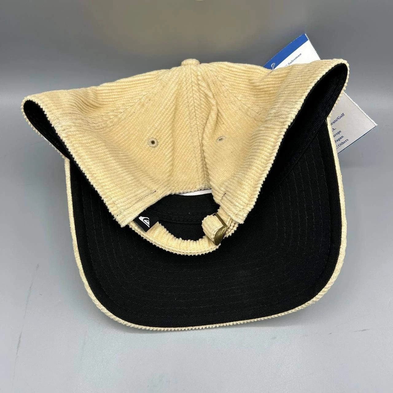 New Era Quiksilver Hat Men Beige Corduroy Strap Back Cotton Size ONE SIZE - 5 Thumbnail