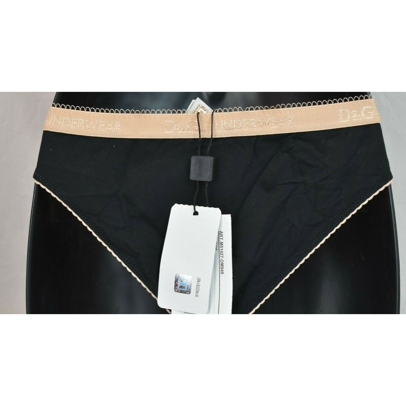 Dolce & Gabbana NWT DOLCE GABBANA BLACK BEIGE LOGO BRIEF UNDERWEAR XS Size ONE SIZE - 5 Thumbnail