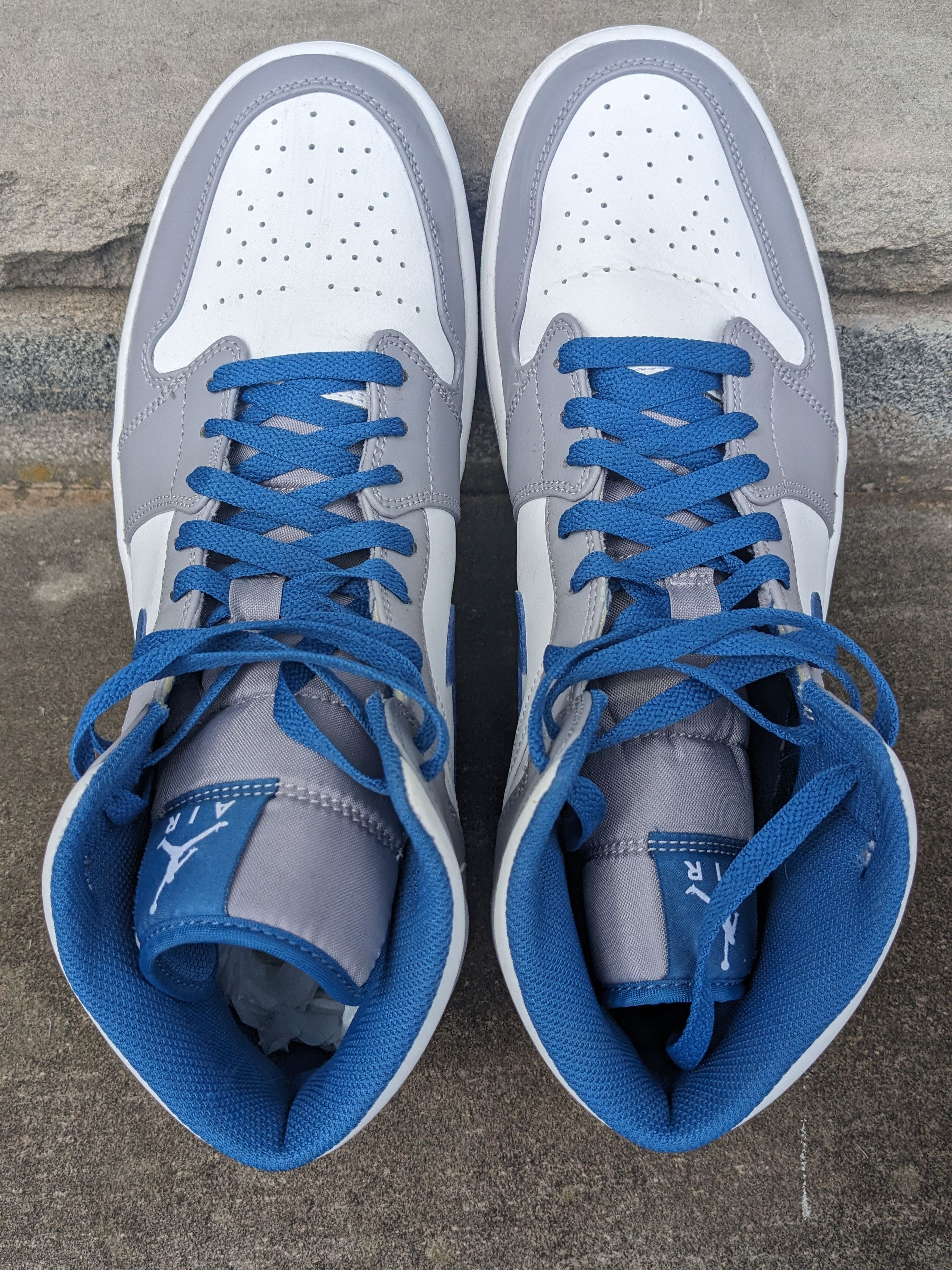 Jordan Brand × Nike Air Jordan 1 Mid True Blue DQ8426014 Cement Blue Size 12 Size US 12 / EU 45 - 3 Thumbnail