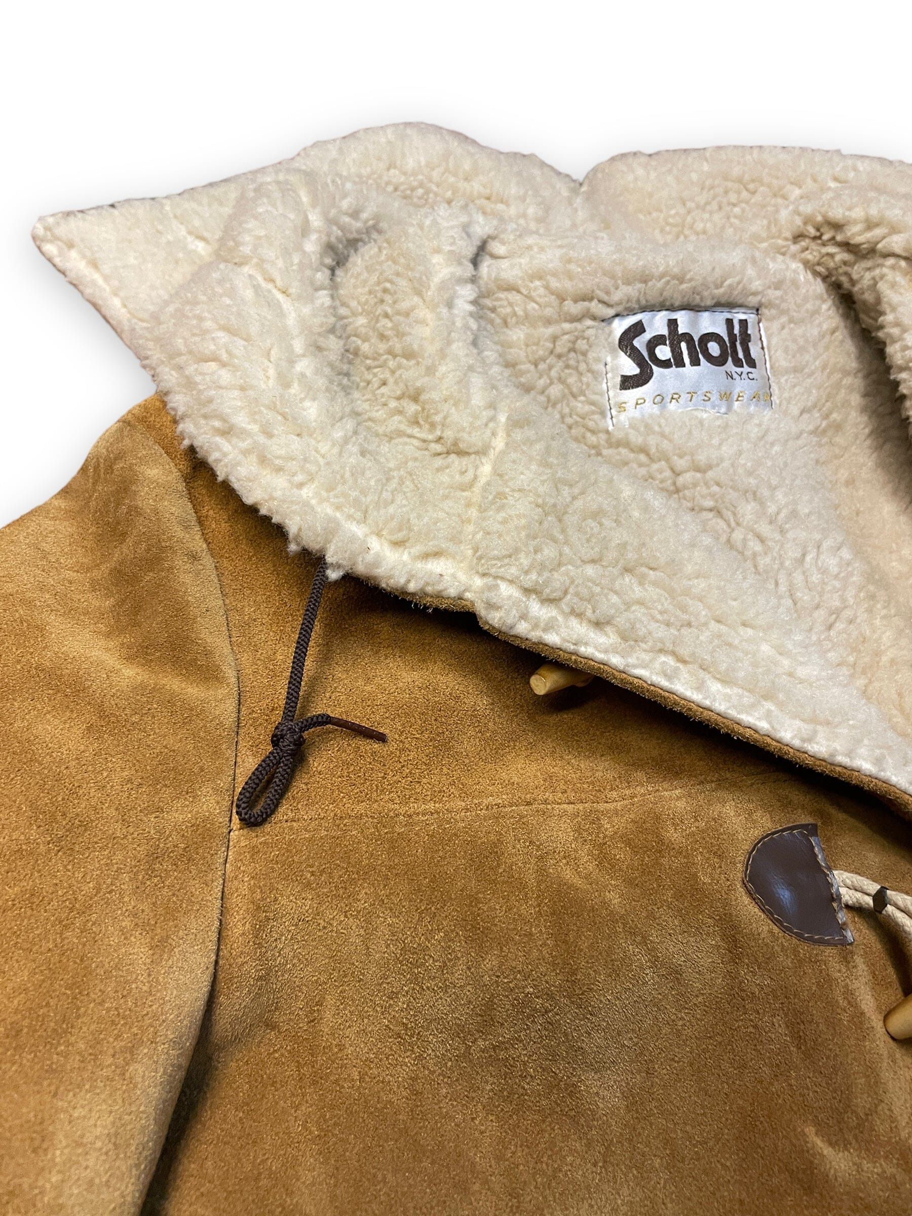 Schott 70s Schott NYC Suede & Shearling Vintage Toggle Coat Size L / US 10 / IT 46 - 7 Thumbnail