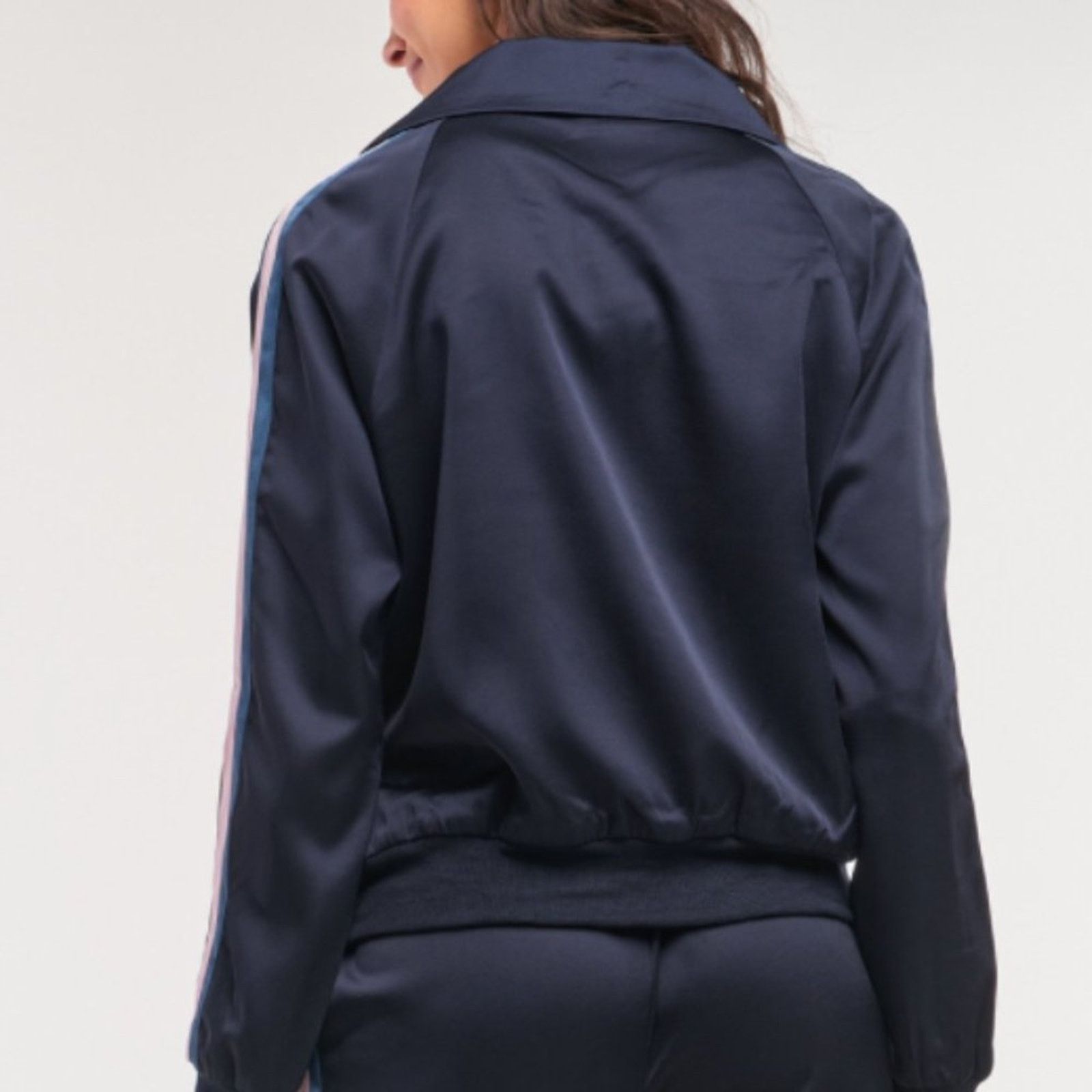 Other Navy Multicolor Stripe Detail Zip-Up Front Sports Jacket Size XS / US 0-2 / IT 36-38 - 5 Thumbnail