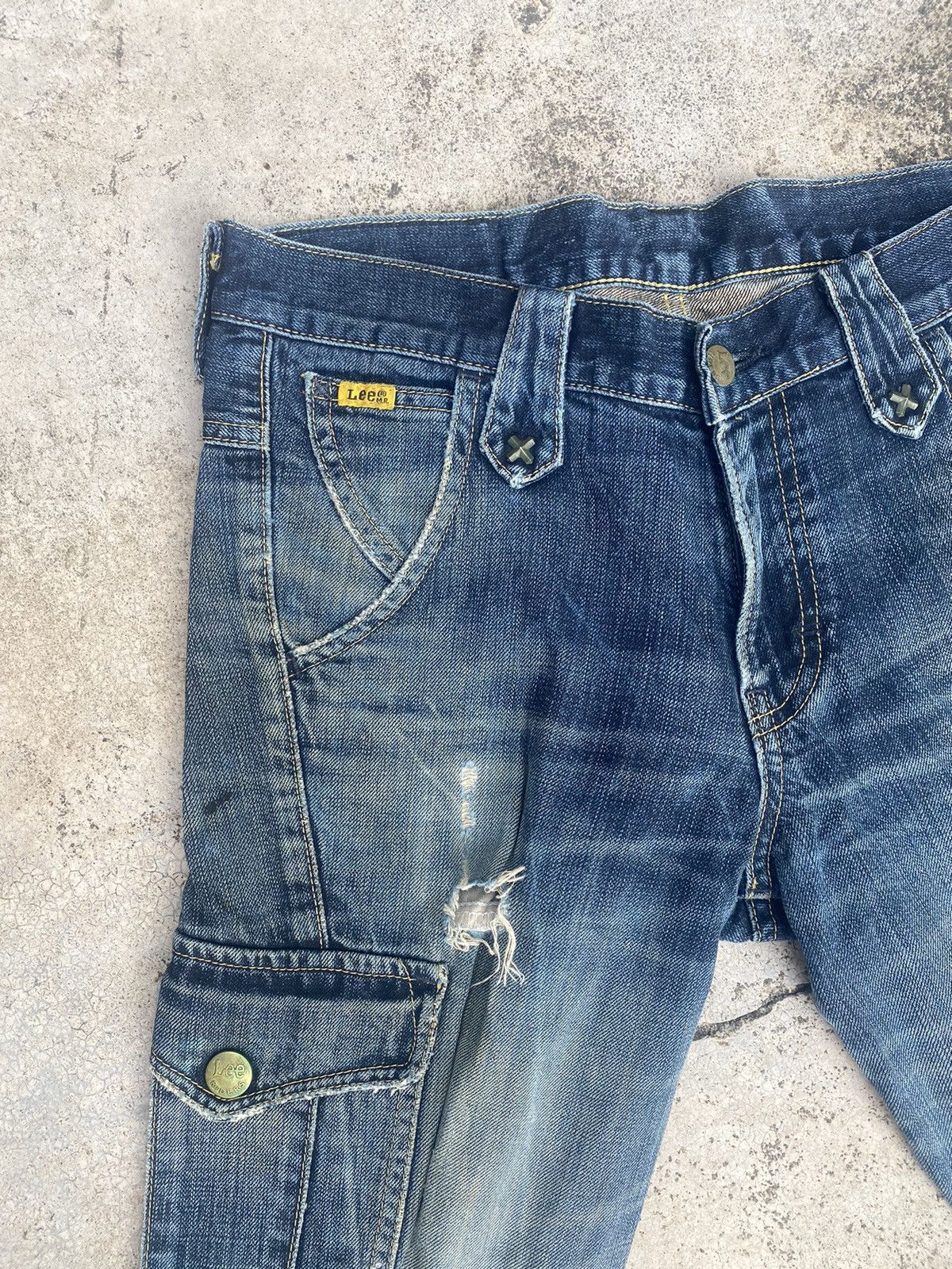 If Six Was Nine × Lee × Vintage Flare Jeans Lee Distressed Faded Bootcut Size US 31 - 8 Thumbnail