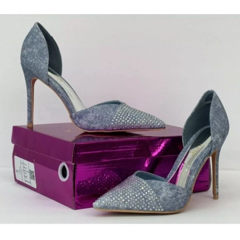 Other KAYLEEN / Net-26 / Blue Deni / Rhinestone / Pointed-Toe Pum Size US 9 / IT 39 - 7 Thumbnail