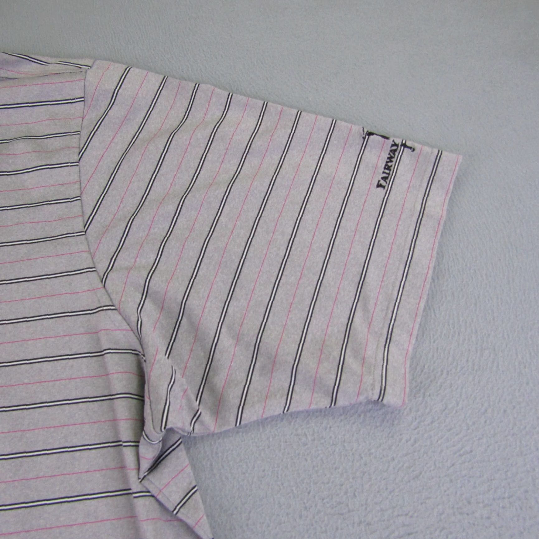 Vintage F&G Polo Shirt Mens Extra Large Gray Stripes Casual Golfweek Golfer Golf Size US XL / EU 56 / 4 - 2 Thumbnail