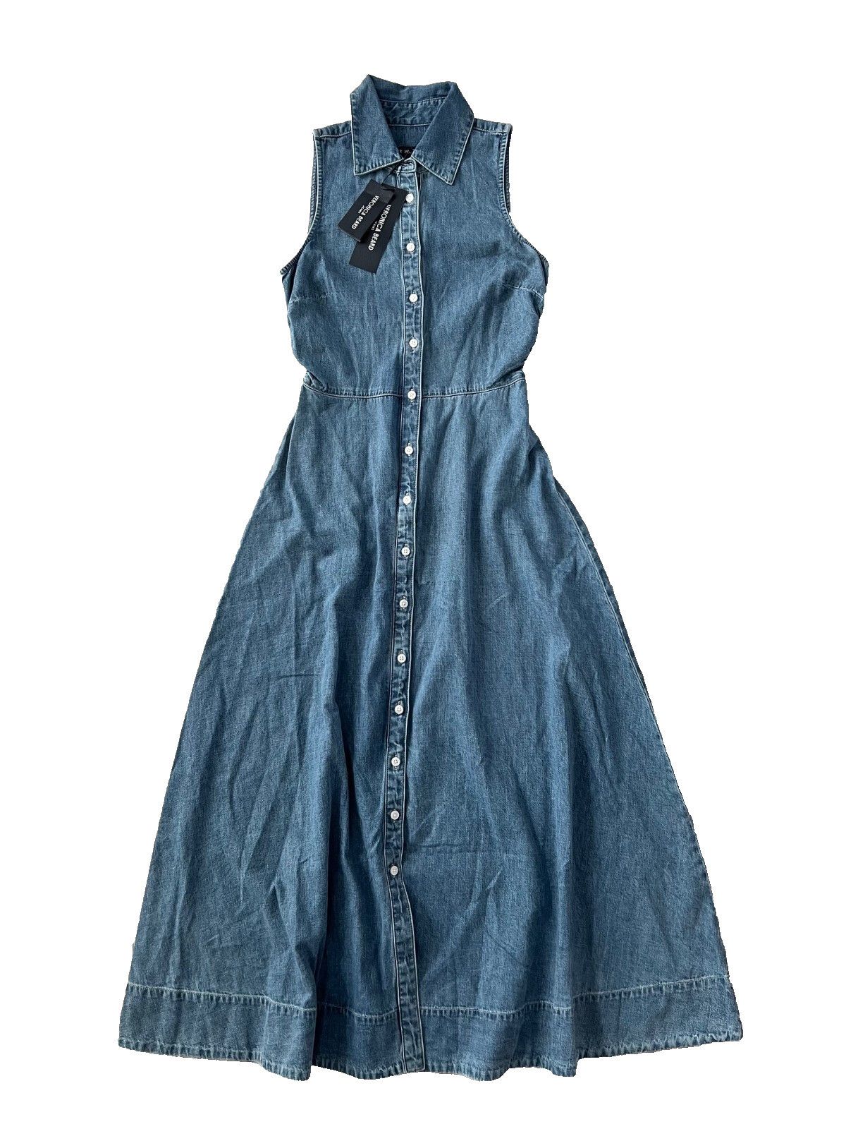 Veronica Beard Veronica Beard Jeans Fuller Denim Midi Dress Starlight ( 0 ) Size XS / US 0-2 / IT 36-38 - 6 Thumbnail