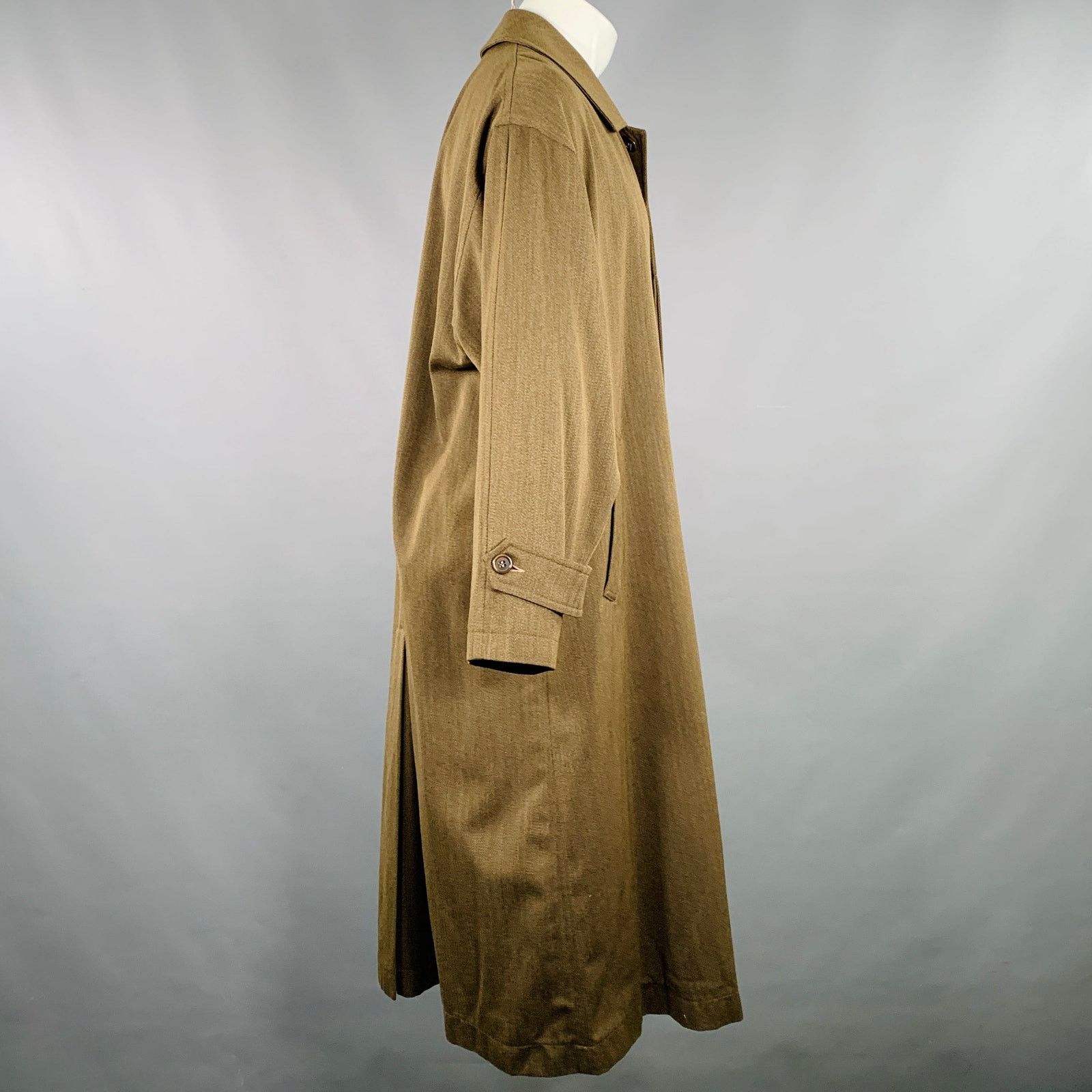 Luciano Barbera Size 36 Brown Heather Wool Hidden Buttons Coat Size US S / EU 44-46 / 1 - 2 Thumbnail