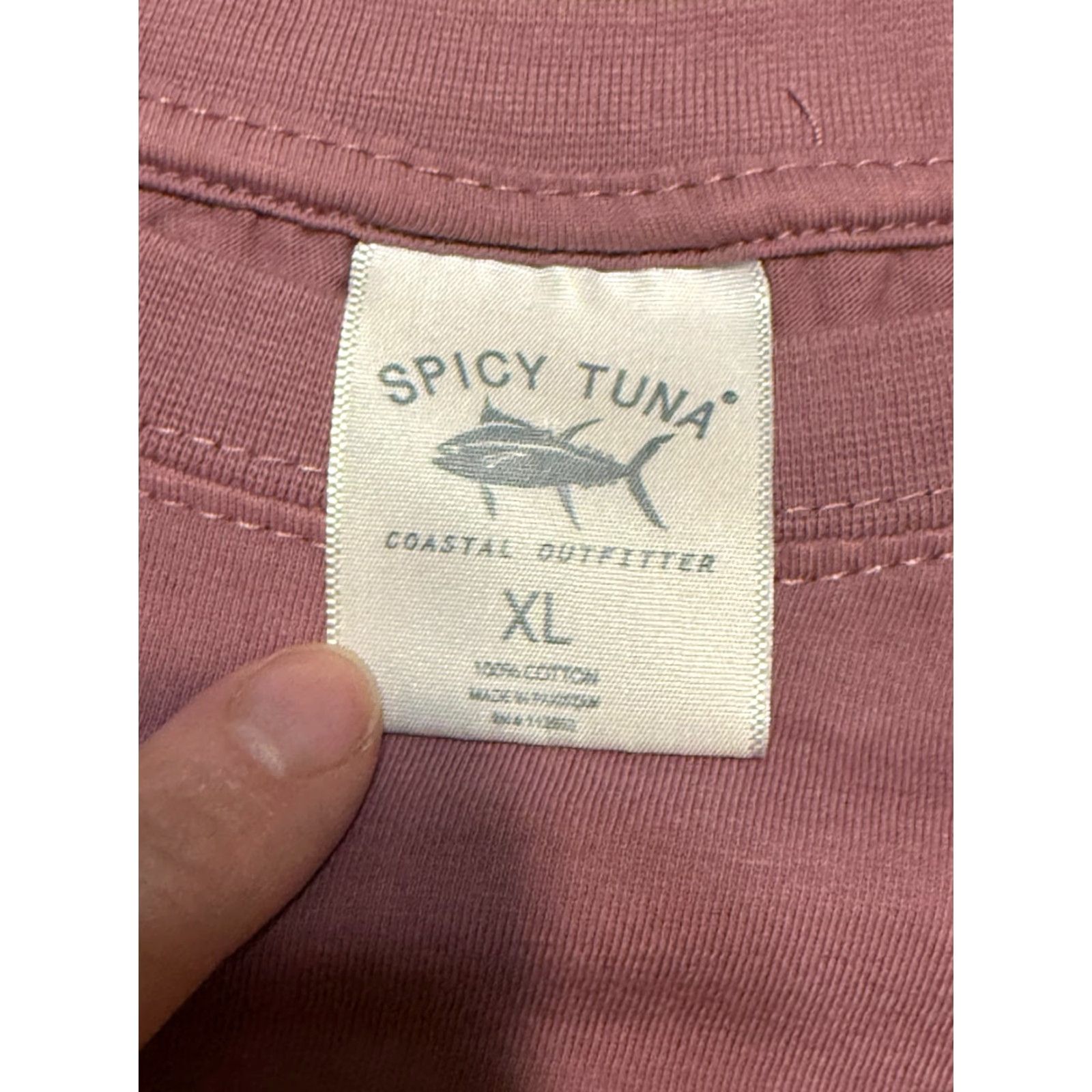 Vintage Spicy Tuna Shirt Women's XL Mauve White Long Sleeve T-Shirt Navarre Beach Florida Size XL / US 12-14 / IT 48-50 - 6 Thumbnail