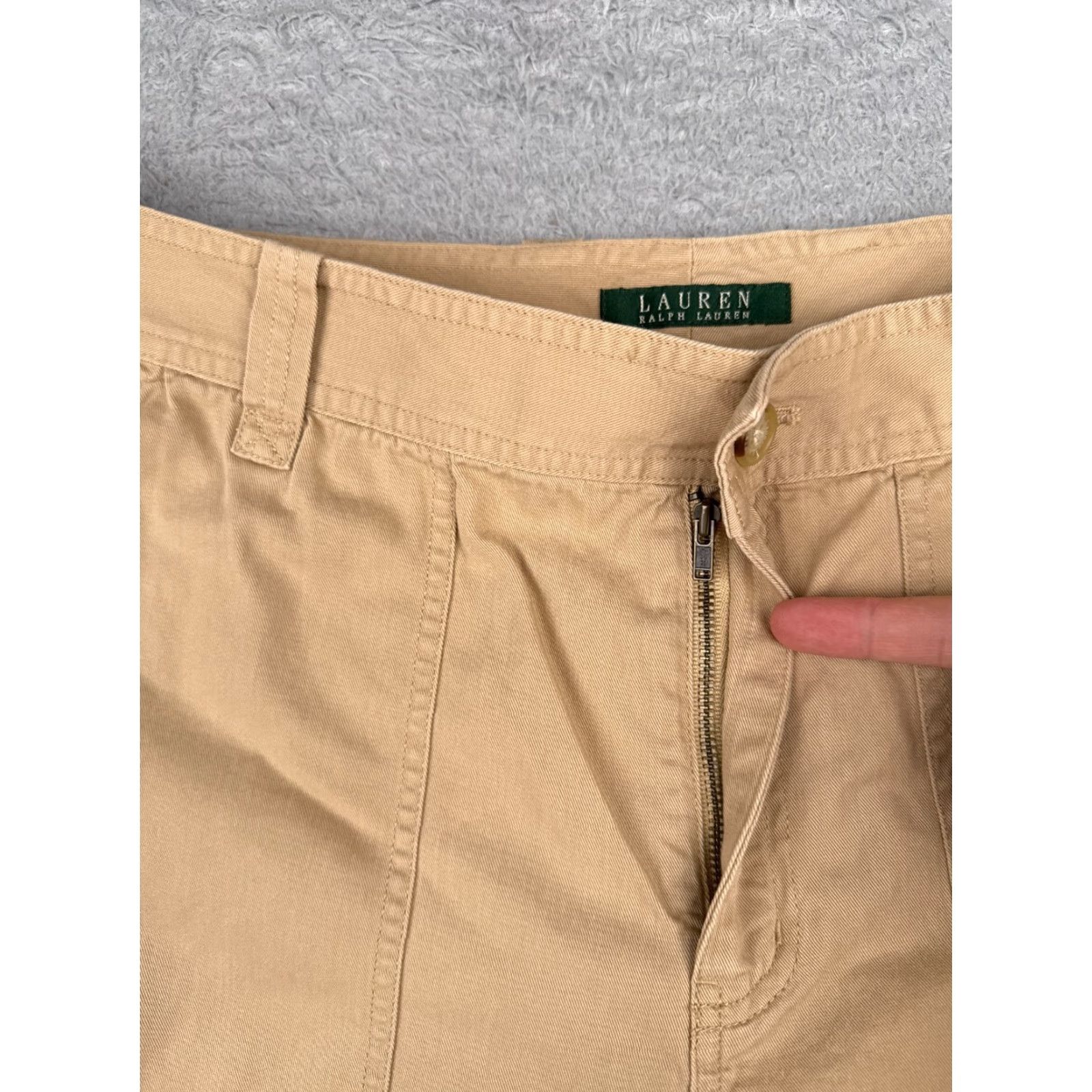 Ralph Lauren VINTAGE Lauren Ralph Lauren Shorts Womens 14 Beige Cargo LRL Cotton Rayon Blend Size 36" / US 14 / IT 50 - 6 Thumbnail