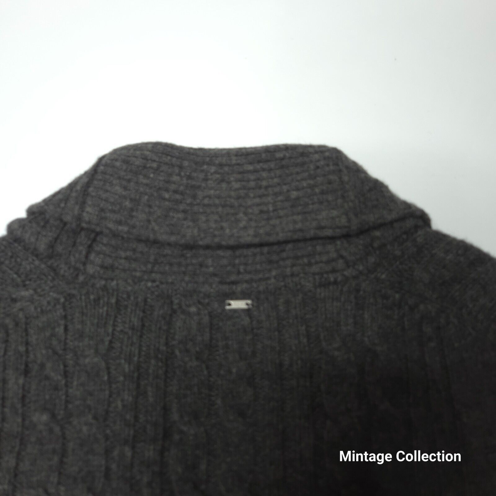 G-Star GSTAR CORRECT LINE GRAY WOOL BORRE SHAWL CARDIGAN CABLE KNIT Size US M / EU 48-50 / 2 - 11 Thumbnail