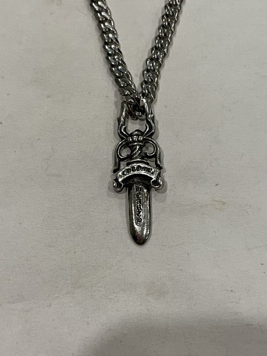 Chrome Hearts Chrome Hearts Large Dagger Pendant Cuban Link Chain ...