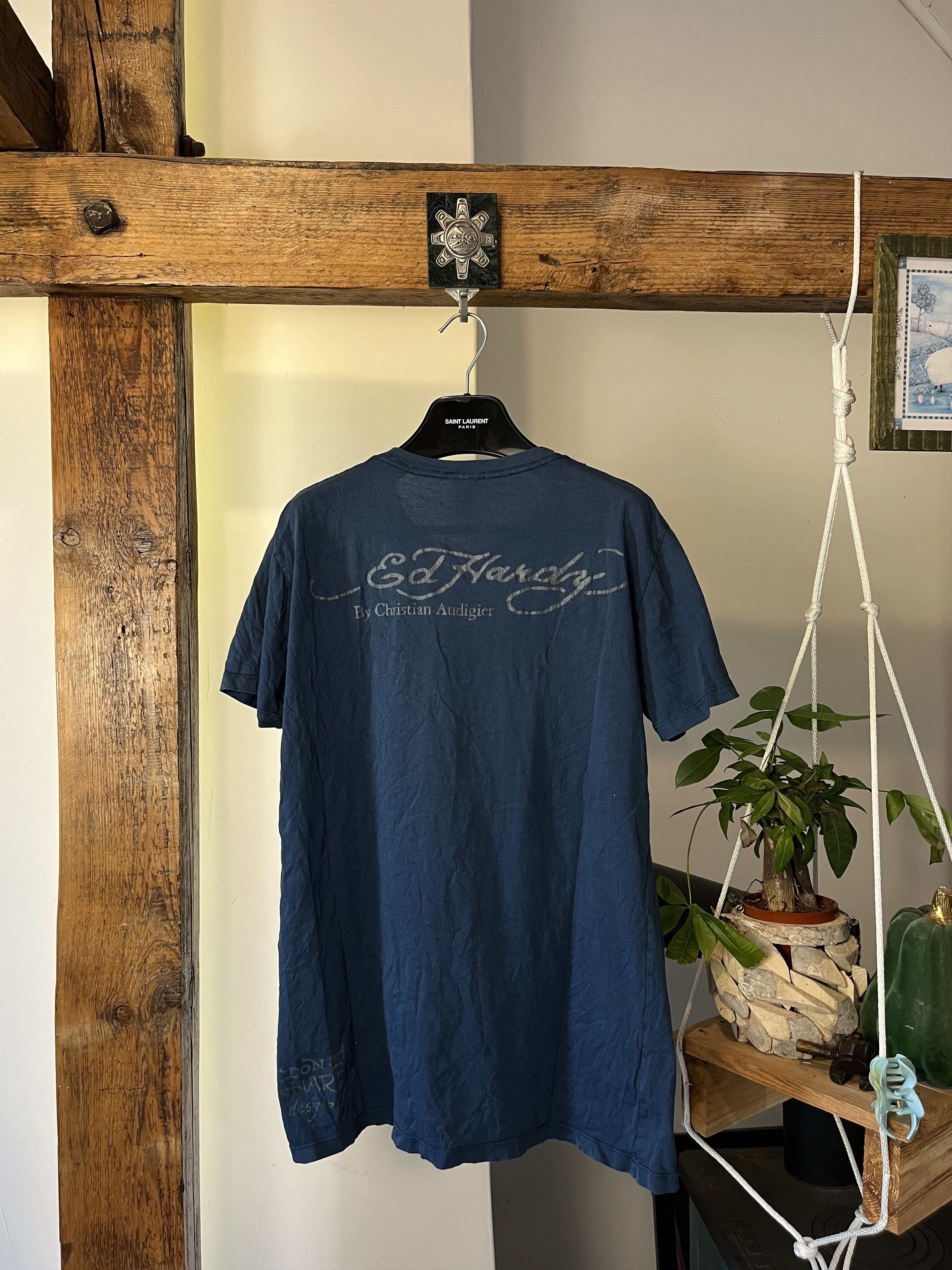 Christian Audigier × Ed Hardy × Vintage Ed Hardy Pirate Skull Love Kill Slowly Overprint T shirt Size US M / EU 48-50 / 2 - 2 Thumbnail