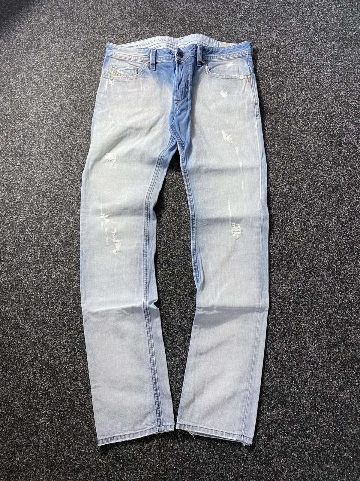 Diesel × Japanese Brand 🔥OPIUM Diesel Washed Blue White Distressed Jeans Punk Rare Size US 34 / EU 50 - 1 Thumbnail