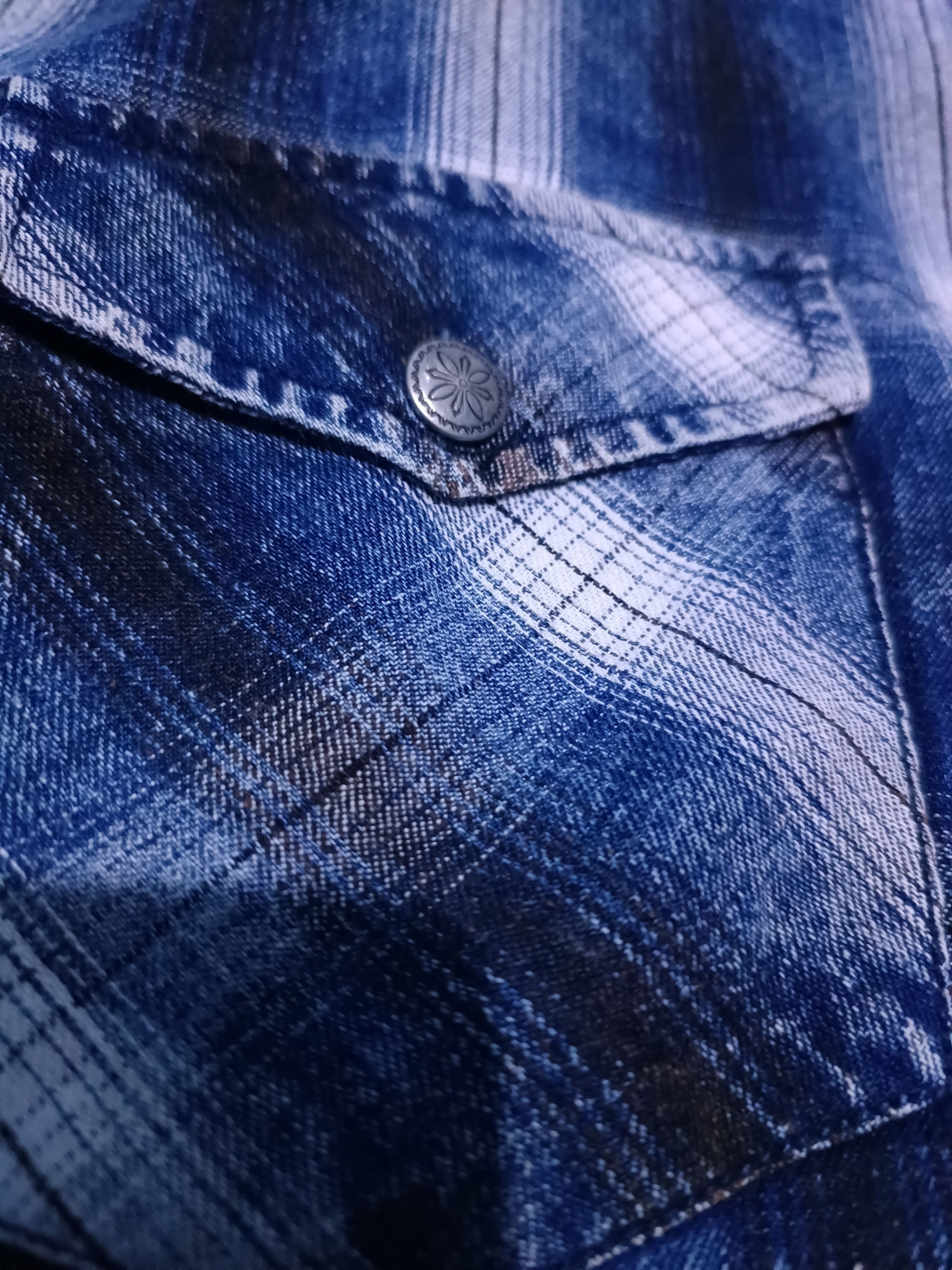 Japanese Brand Vintage Spinash Indigo Wash Check Western Style Size US L / EU 52-54 / 3 - 8 Thumbnail