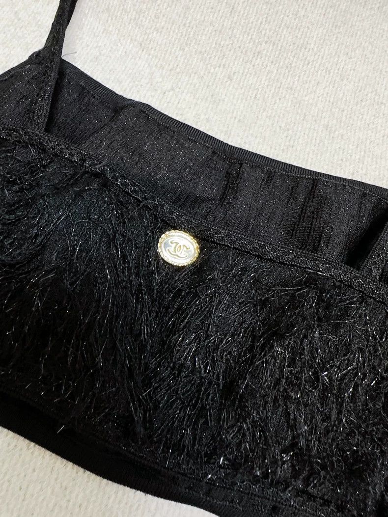 Chanel Chanel 21s black feather tassel suspender vest Size XS / US 0-2 / IT 36-38 - 3 Thumbnail