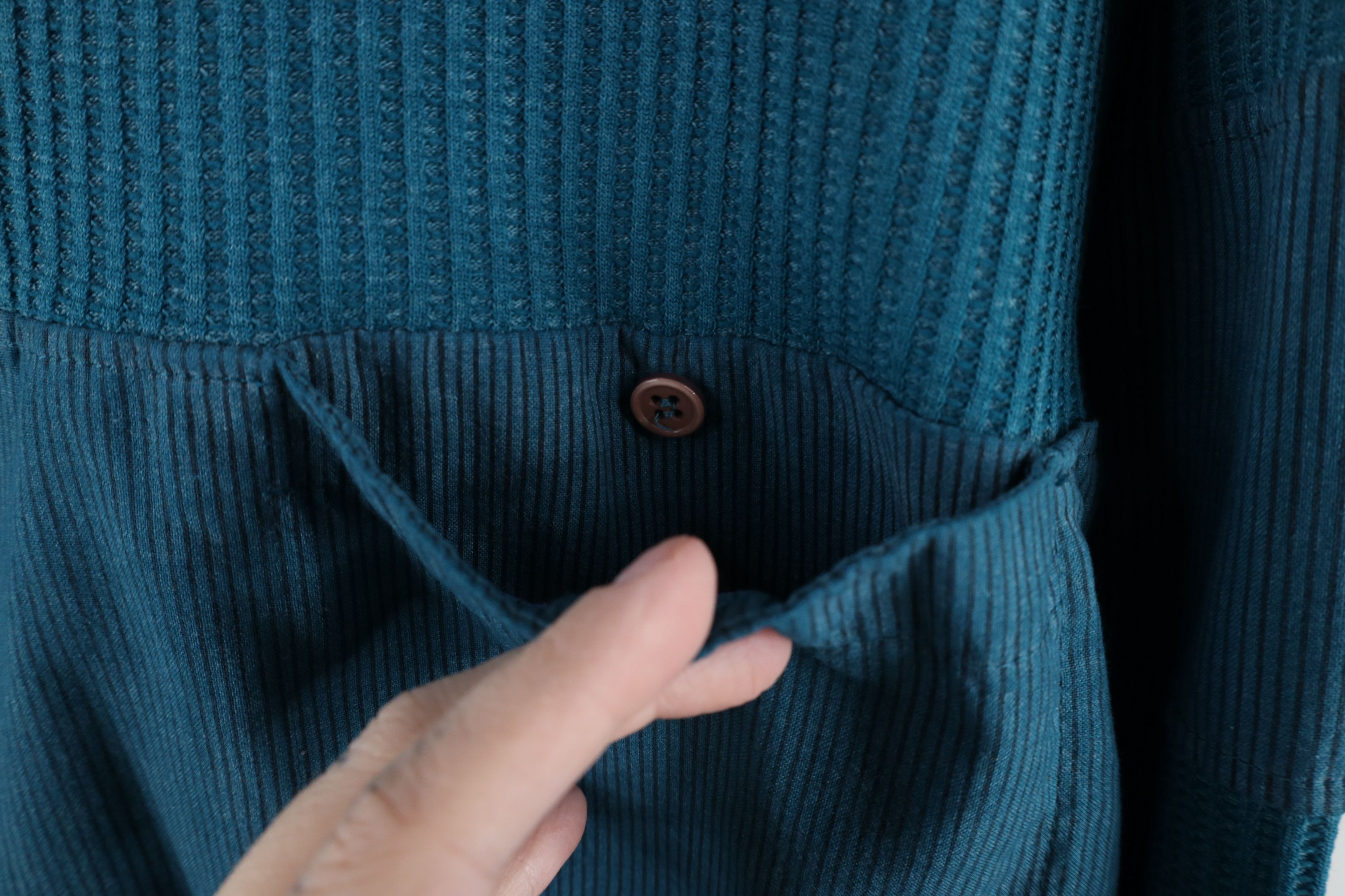 Vintage Vintage 90s Streetwear Ribbed Knit Pullover Polo Shirt Size US M / EU 48-50 / 2 - 5 Thumbnail