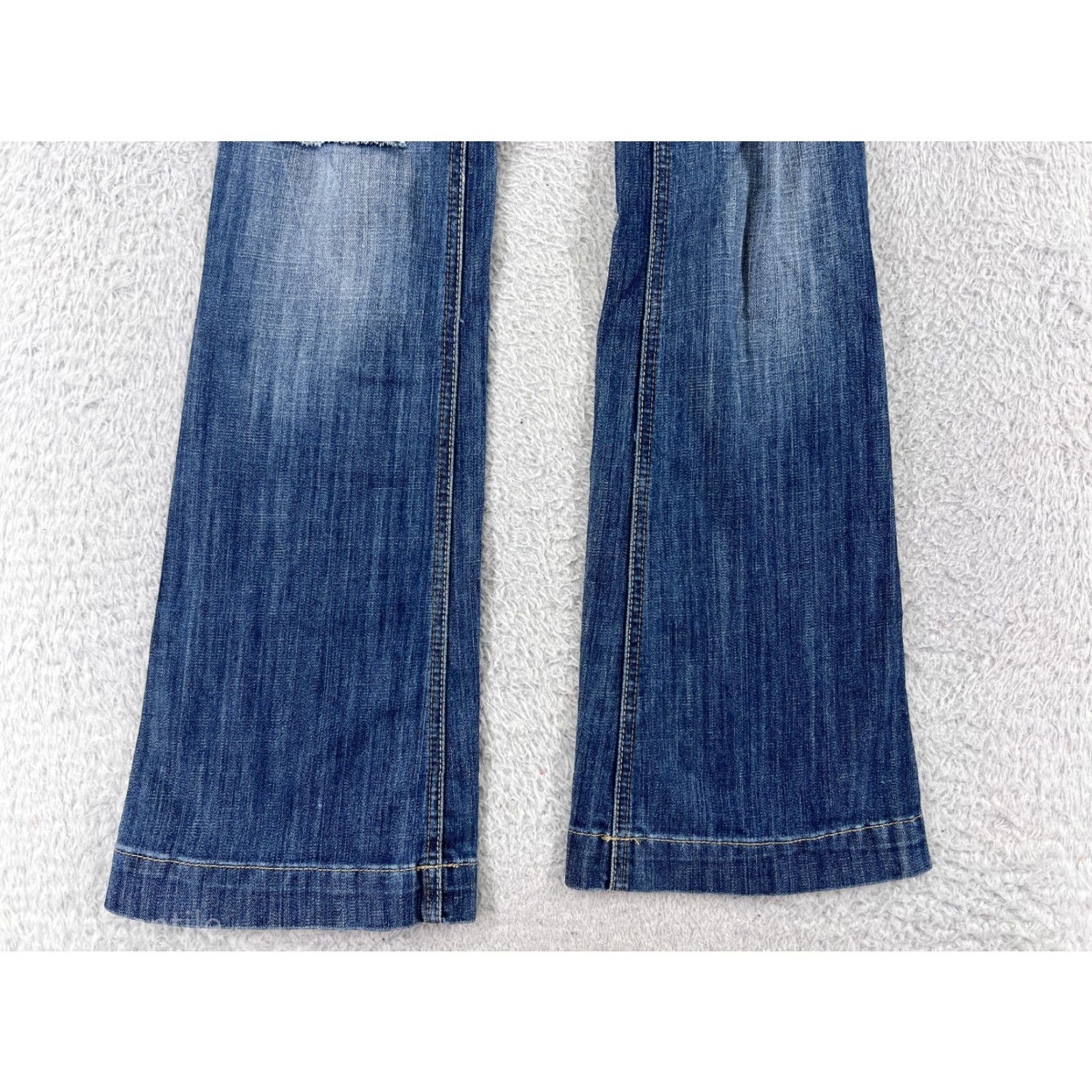 Vintage H&G Jeans Womens 7 Blue Denim Bootcut Distressed Embroidered 5-Pocket Cotton Blend Regular Blue 1900s? Size 28" / US 6 / IT 42 - 6 Thumbnail