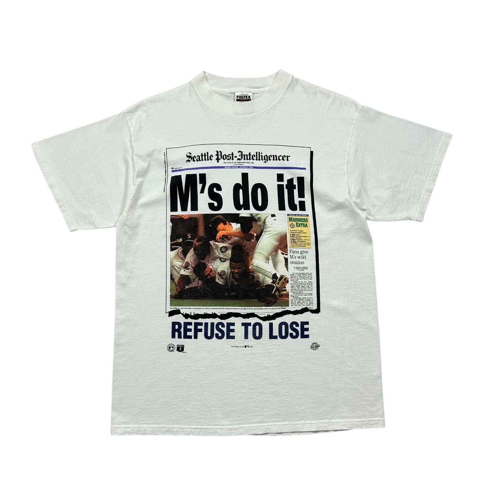 MLB VTG 90s MLB SEATTLE MARINERS 1995 NEWSPAPER REFUSE TO LOSE Size US XL / EU 56 / 4 - 1 Thumbnail