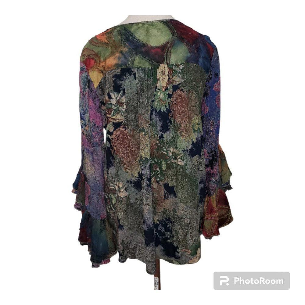 Designer CT734 Ethyl Floral Long Sleeve Blouse S Size S / US 4 / IT 40 - 5 Thumbnail
