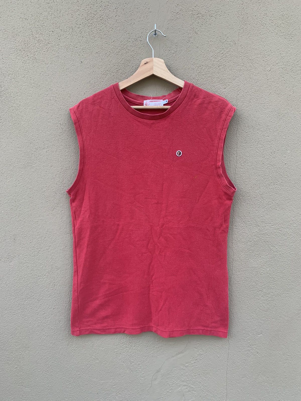 image of Bape x Vintage One Point Sleeveless Tee in Red, Men's (Size Medium)