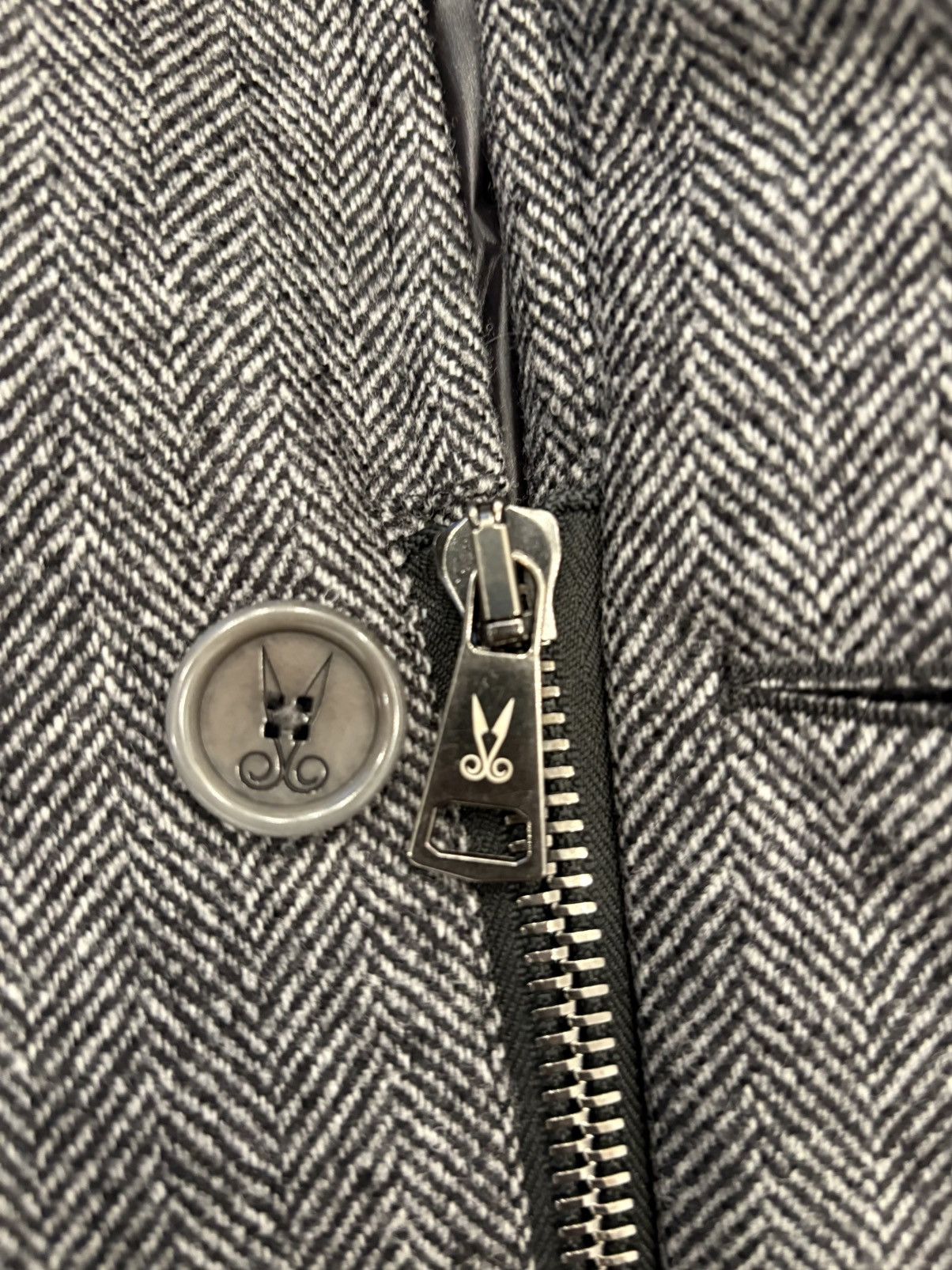 Other Norwegian Wool Cashmere Wool ¾ Coat Grey Black Herringbone Size US L / EU 52-54 / 3 - 7 Thumbnail
