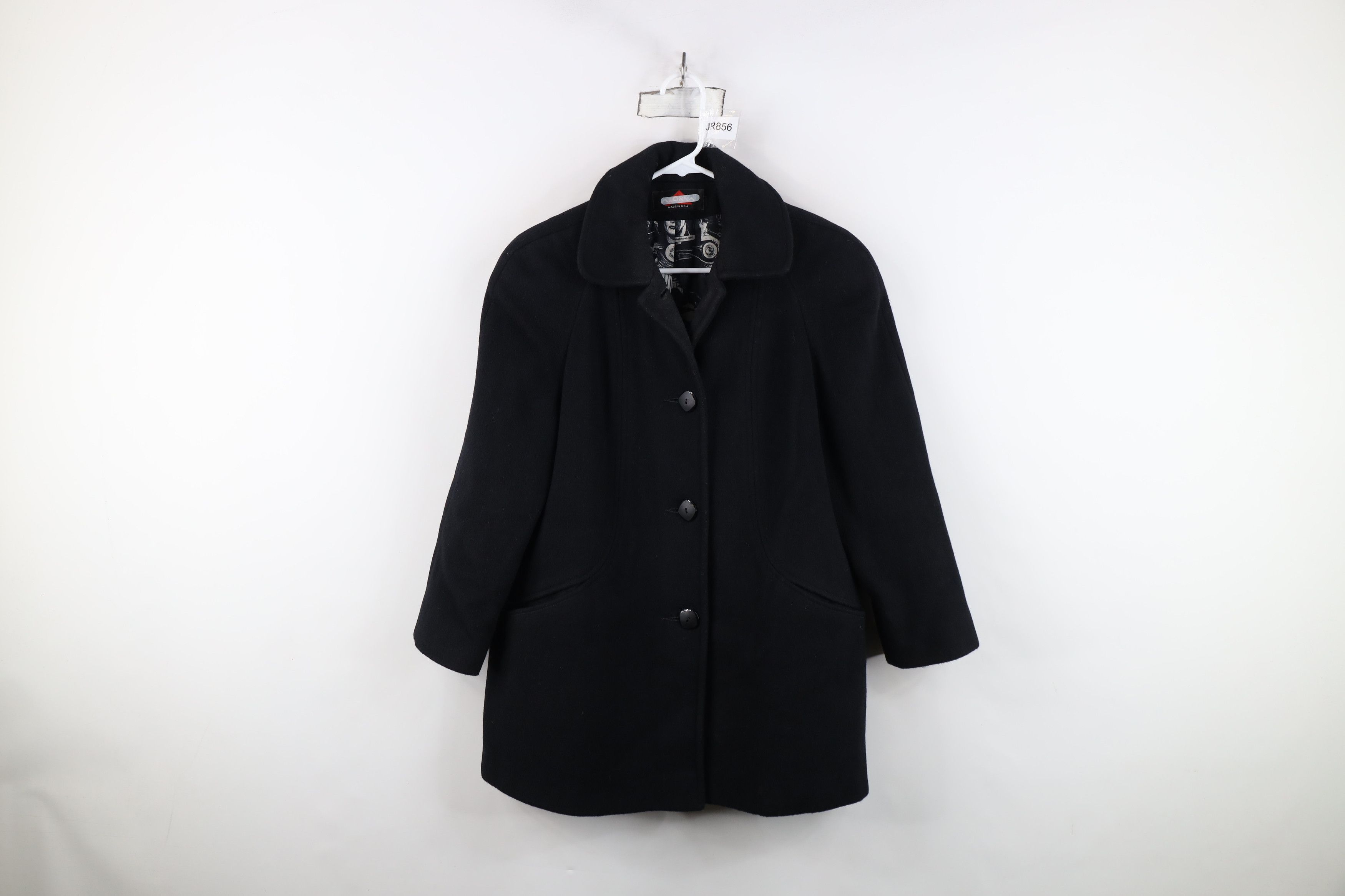 Vintage Vintage 80s 90s Alorna Wool Peacoat Jacket Black USA Size M / US 6-8 / IT 42-44 - 1 Thumbnail