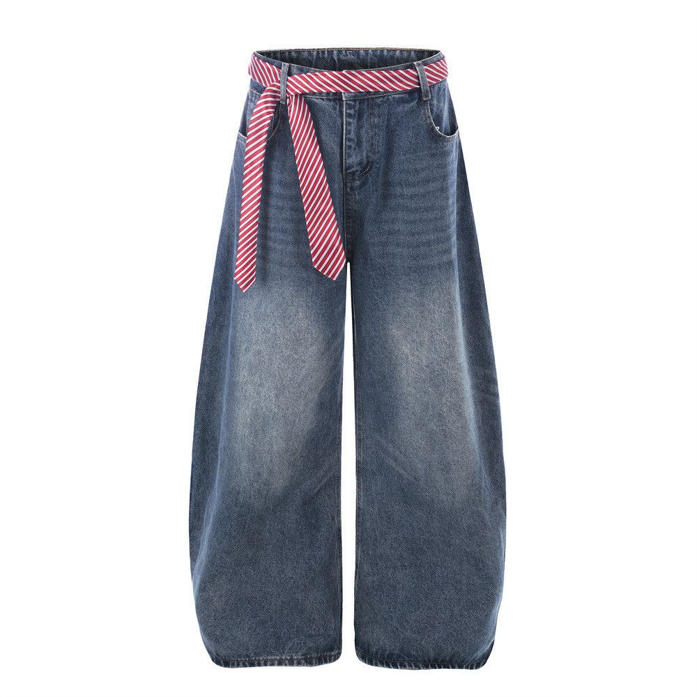 Vintage Retro Punk Washed & Distressed Loose-Fit "Scimitar" Jeans Size US 32 / EU 48 - 1 Thumbnail