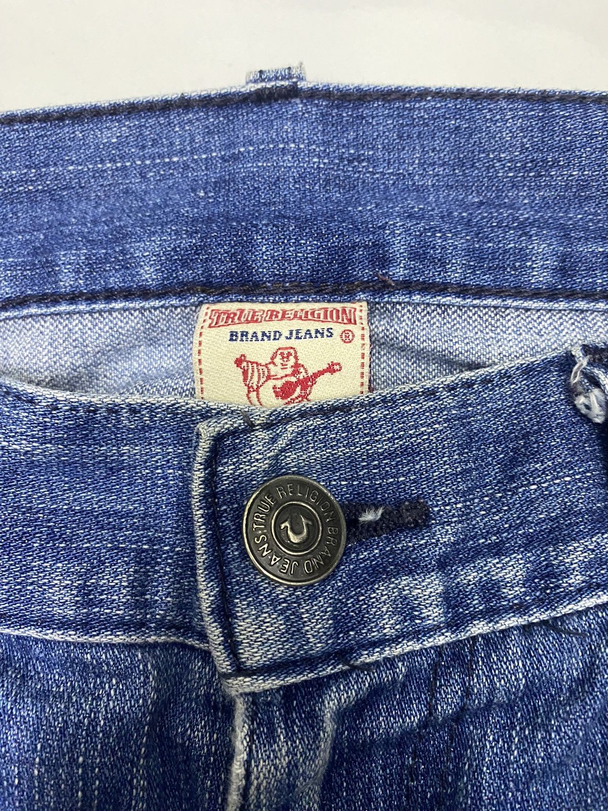 True Religion GRAIL🔥TRUE RELIGION PATCHWORK DISTRESSED DENIM JEANS Size US 34 / EU 50 - 15 Thumbnail