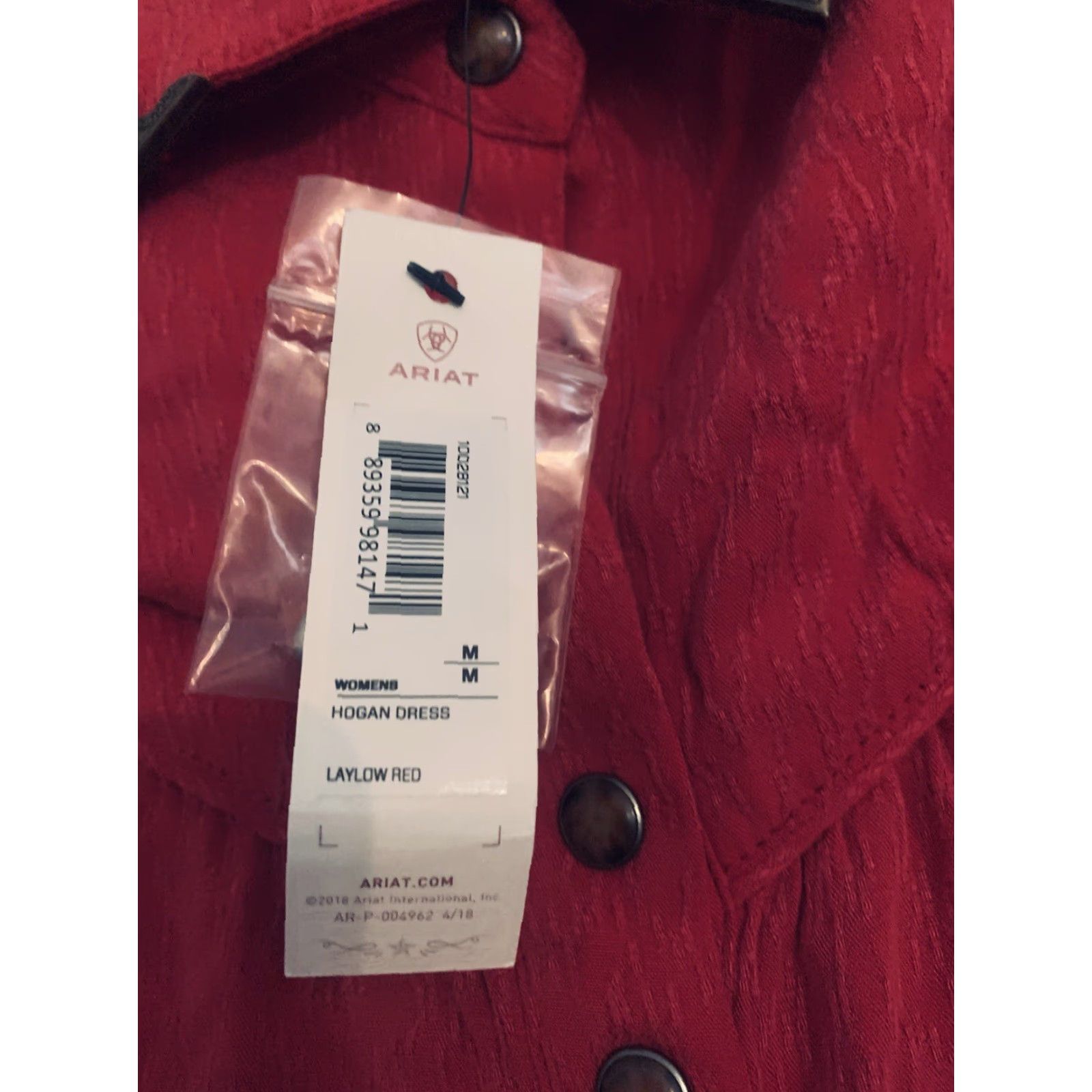 Ariat Ariat Hogan Dress Belted Pockets Snap Button Sz M Red New 10028121 Size M / US 6-8 / IT 42-44 - 2 Thumbnail