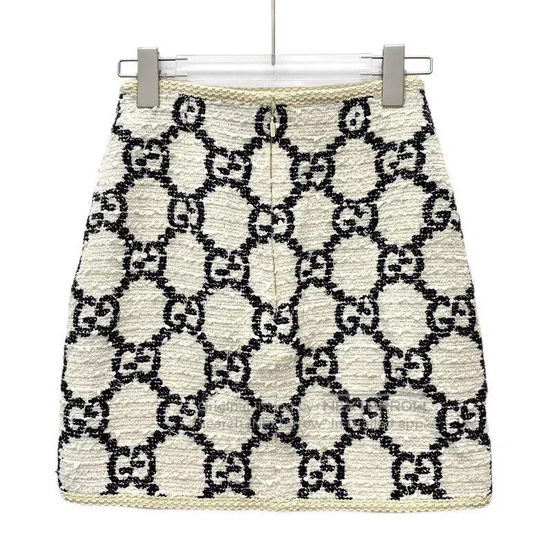 Gucci Gucci Colour-blocked logo jacquard full print cotton tweed Size 24" / US 00 / IT 34 - 2 Thumbnail
