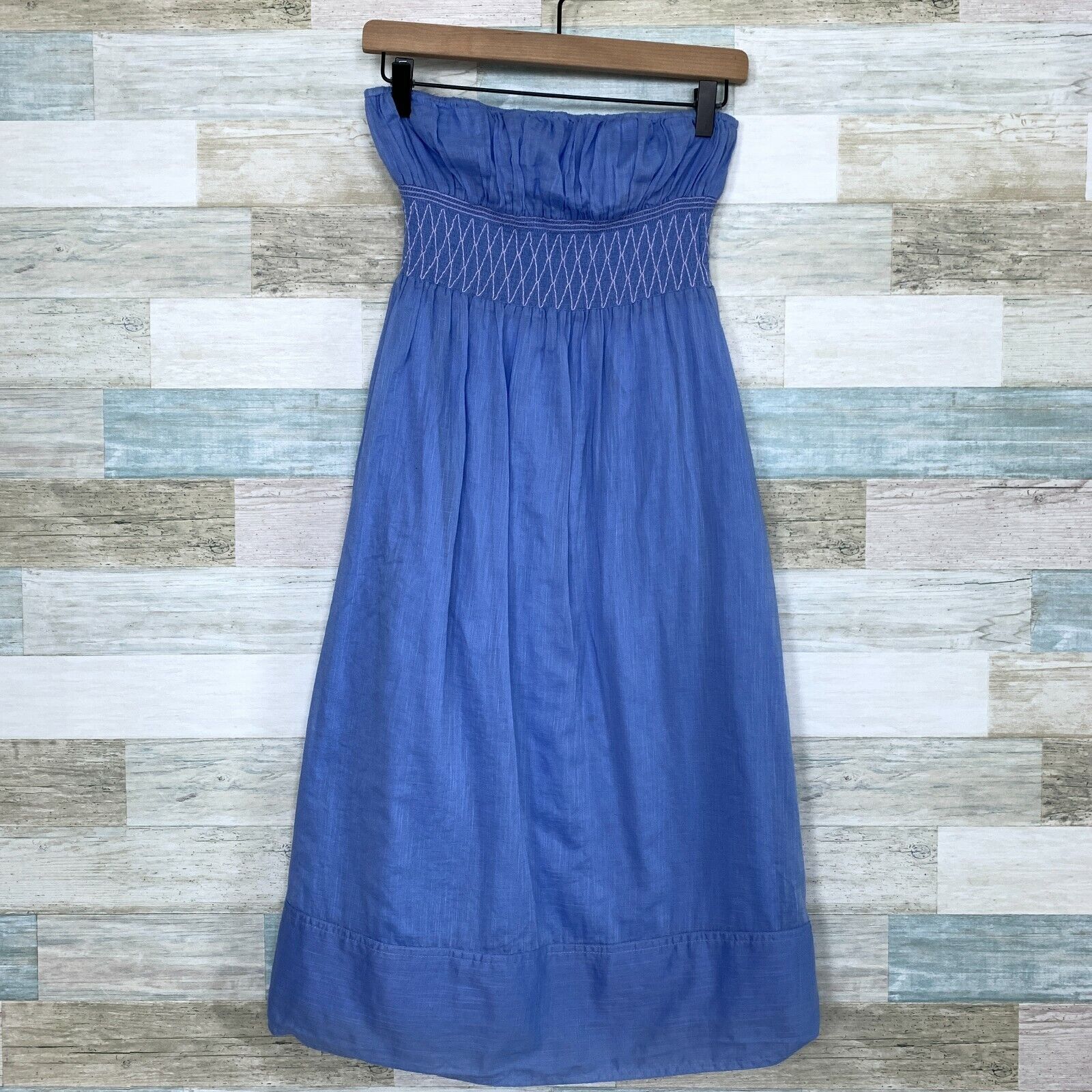 J.Crew J Crew Cabana Strapless Midi Dress Blue Womens 2 Size XS / US 0-2 / IT 36-38 - 1 Thumbnail
