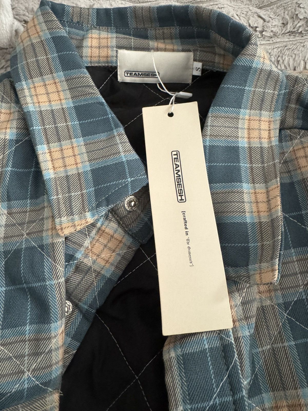 TeamSESH TeamSESH BONES BORNFROMSHADE QUILTED FLANNEL jacket blue Size US S / EU 44-46 / 1 - 12 Thumbnail