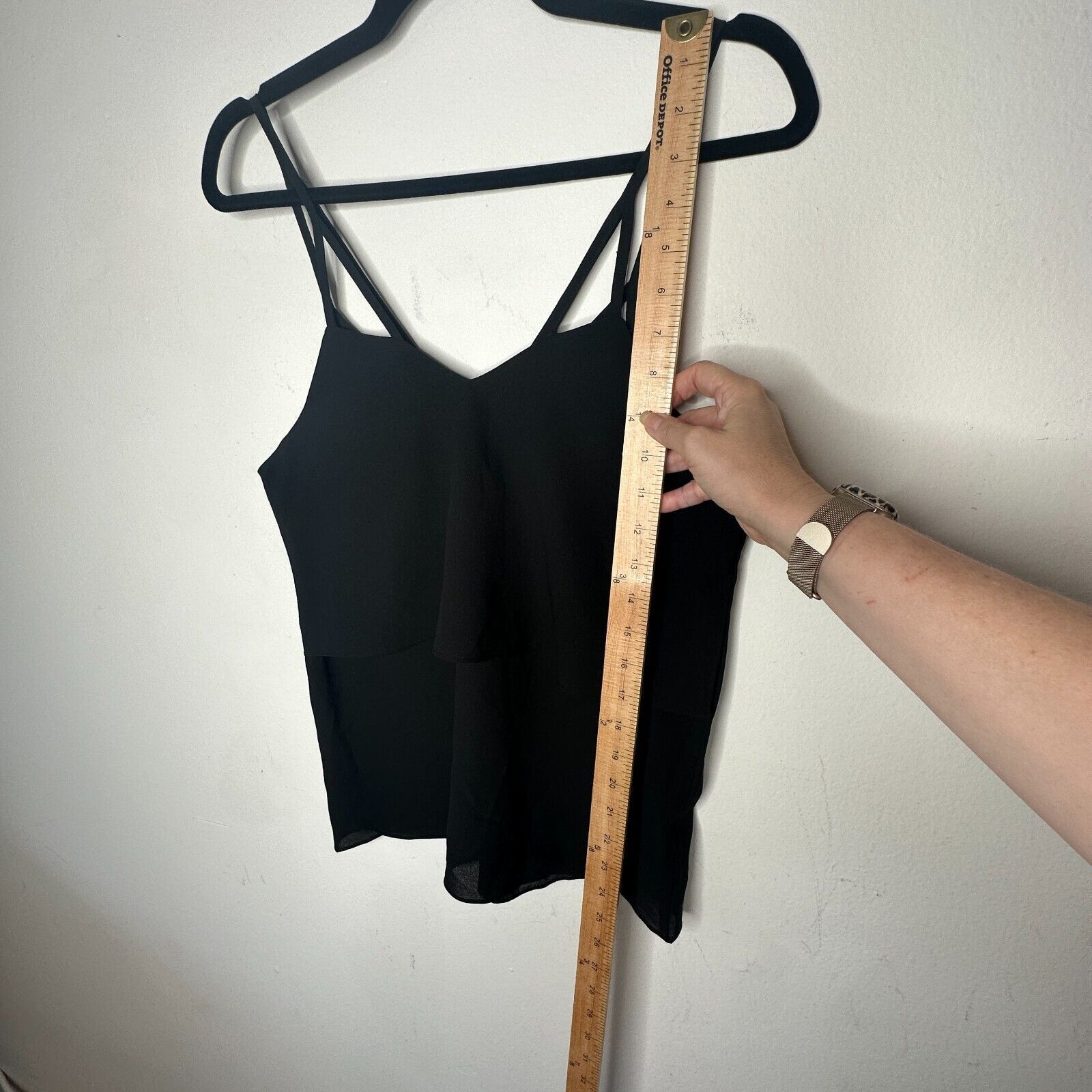 Other Love Riche Sexy Black Tiered Layer Vneck Cami Top Blouse S Size S / US 4 / IT 40 - 14 Thumbnail