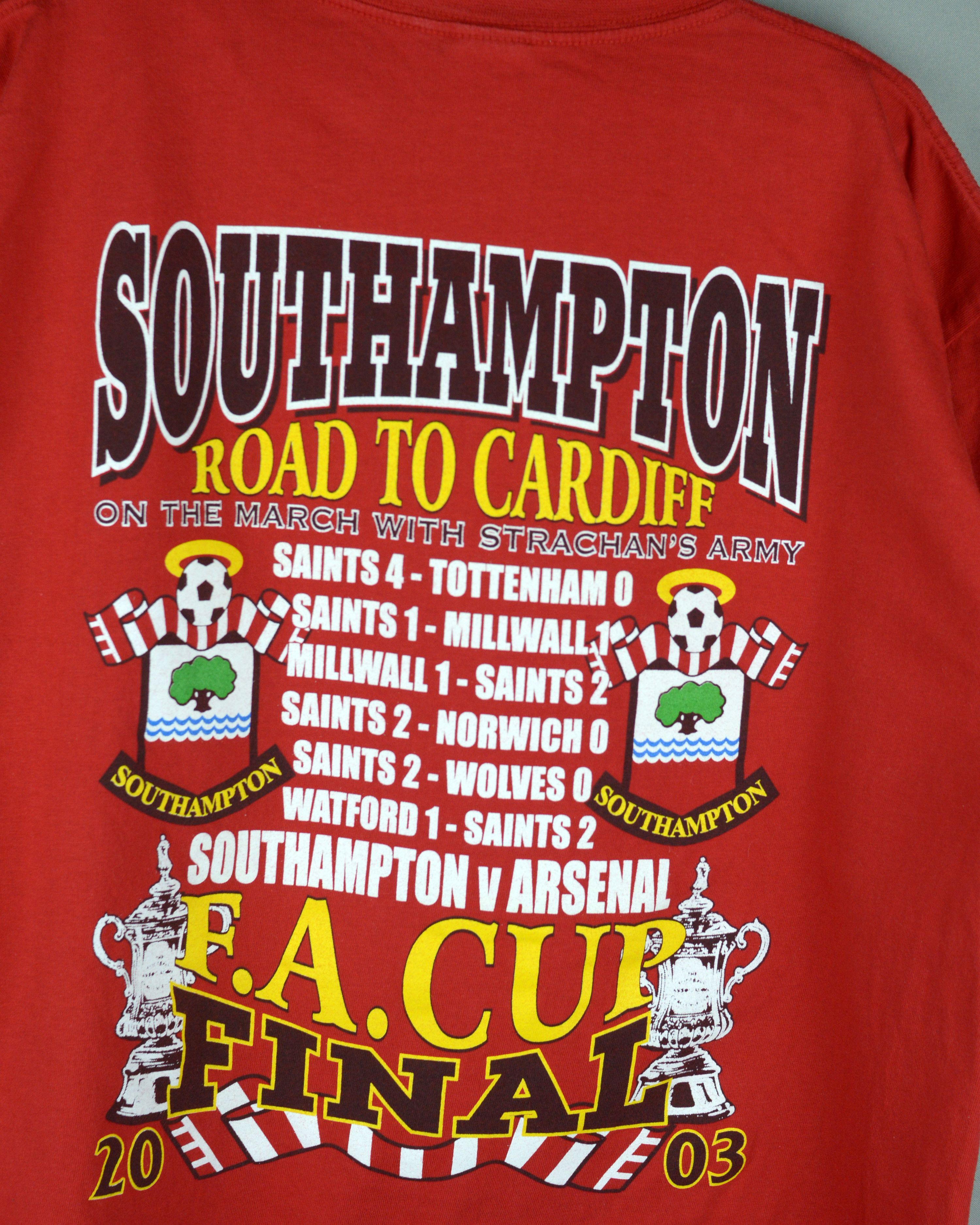 Vintage Vintage Southampton 2003 FA Cup Final t shirt Size US L / EU 52-54 / 3 - 4 Thumbnail